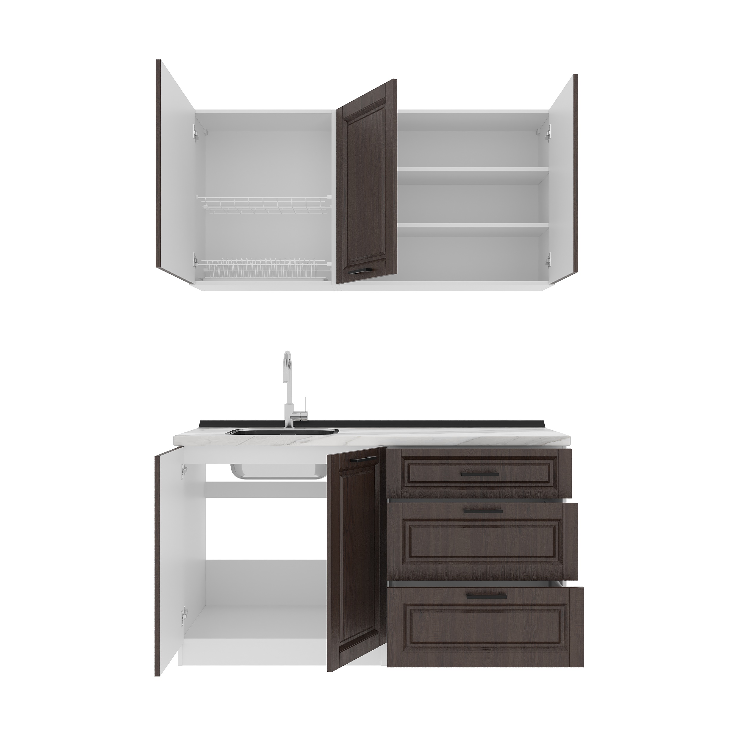 Kitchen: Alice Classic, Marble, 150 cm
