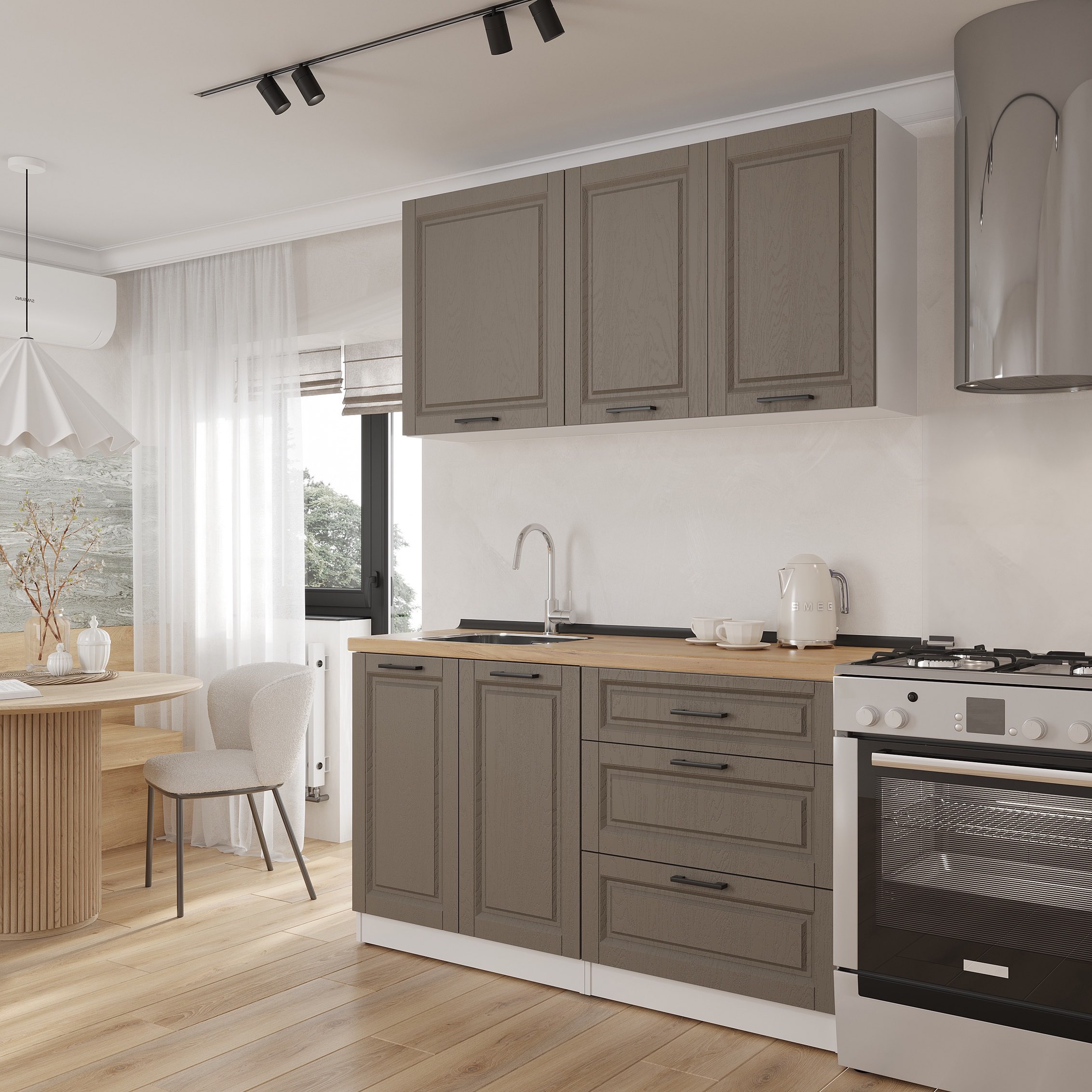 Kitchen: Alice Classic, Gold Oak, 150 cm