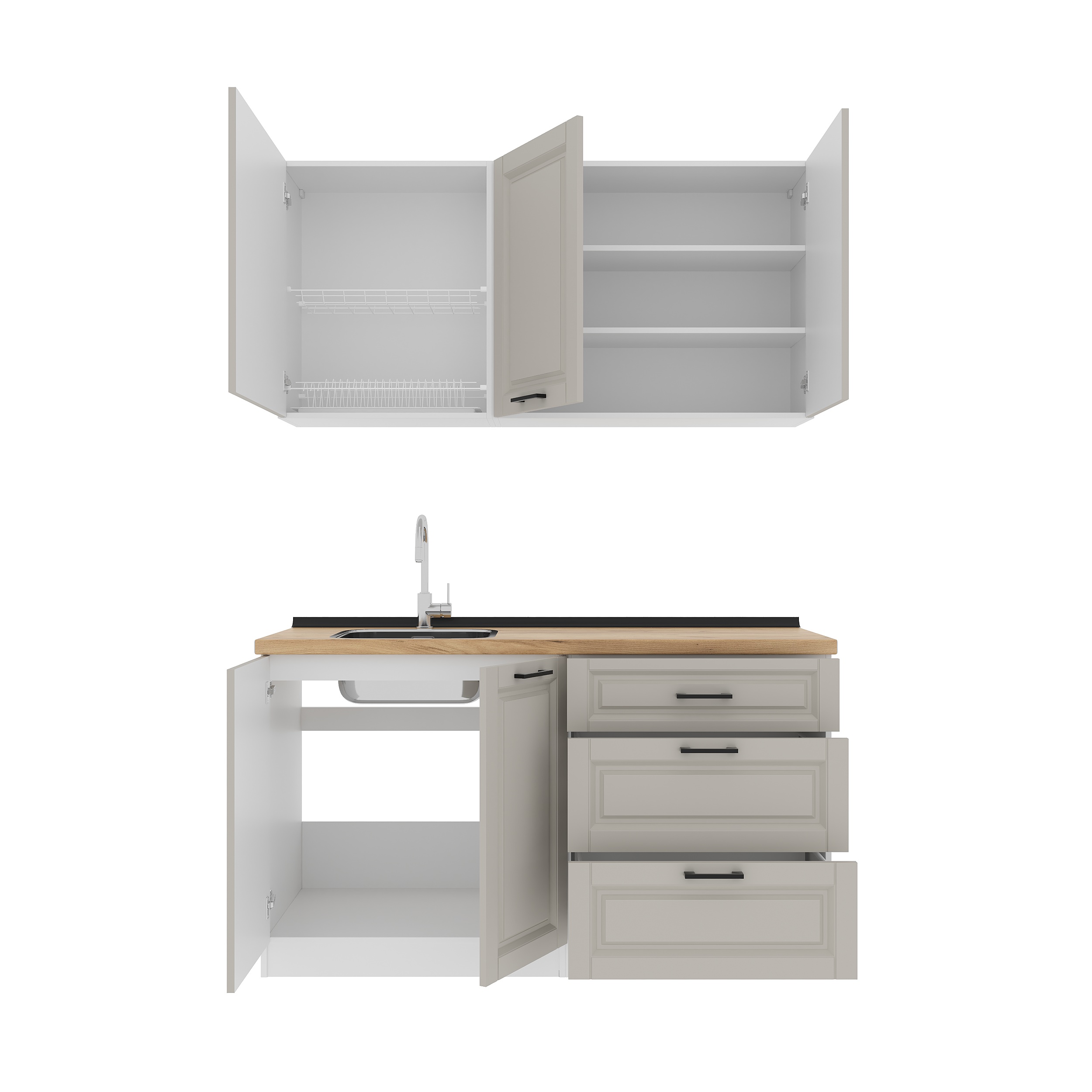 Set bucătărie: Alice Classic, Stejar Auriu, 150 cm