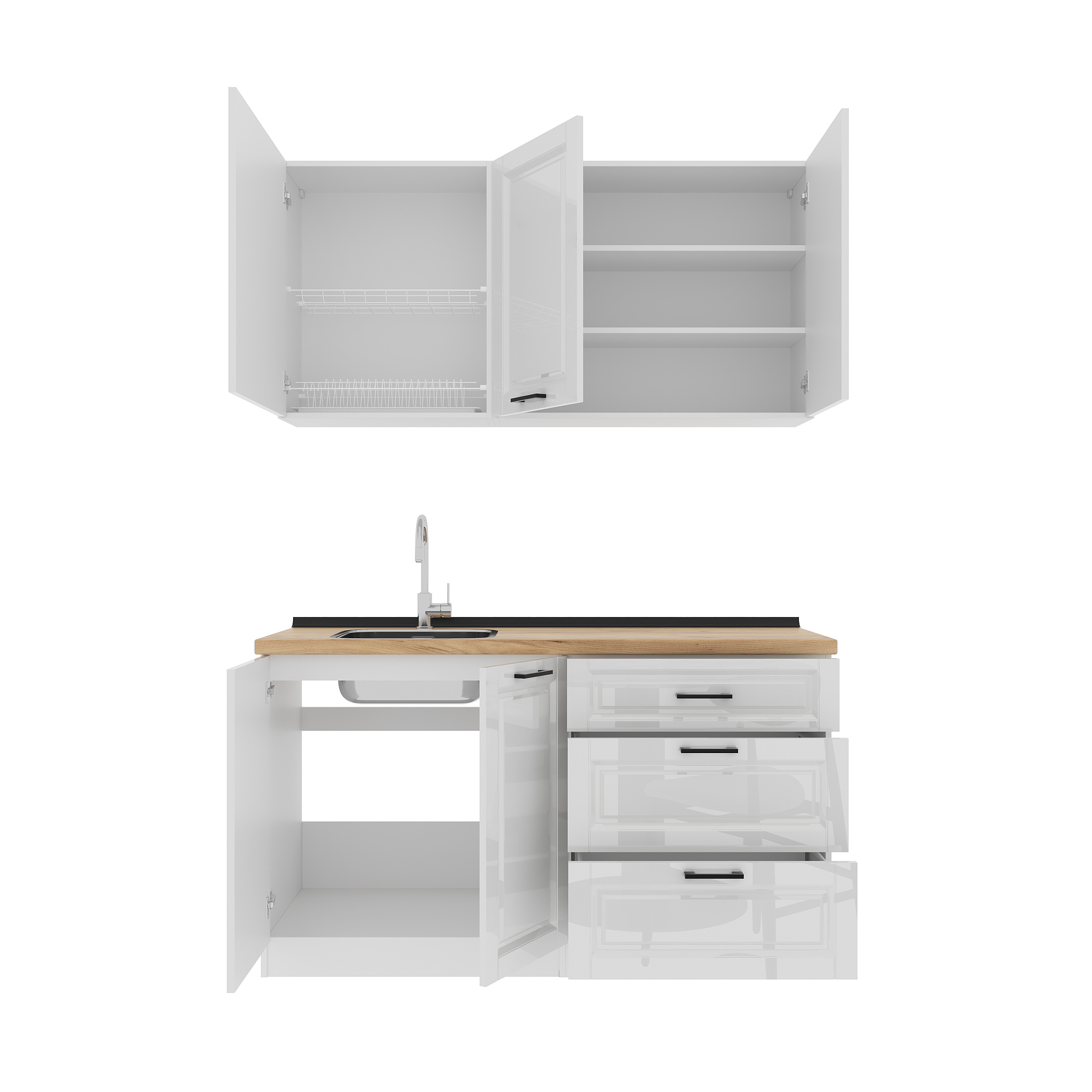 Set bucătărie: Alice Classic, Stejar Auriu, 150 cm