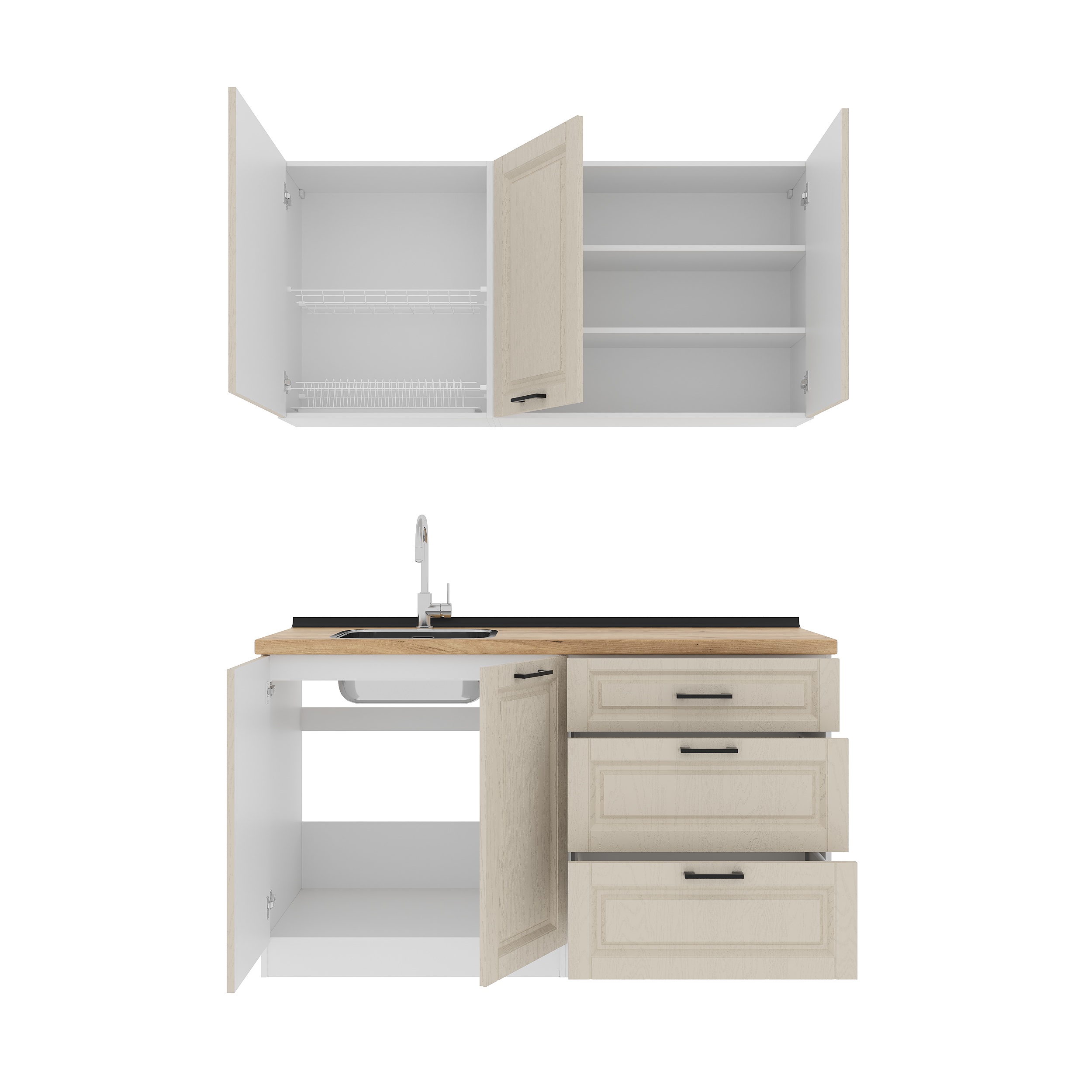 Set bucătărie: Alice Classic, Stejar Auriu, 150 cm