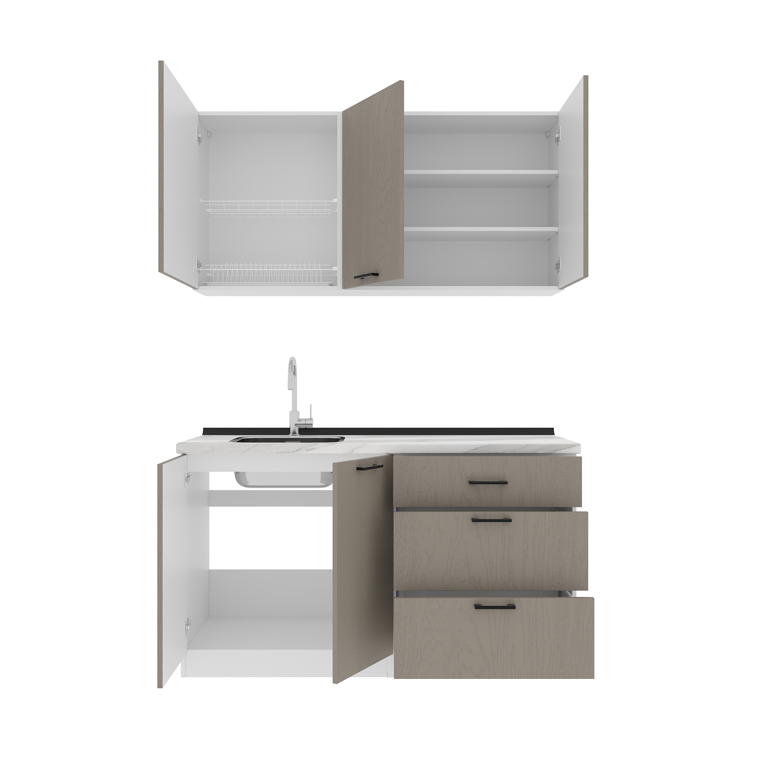 Kitchen: Alice Modern, Marble, 150 cm
