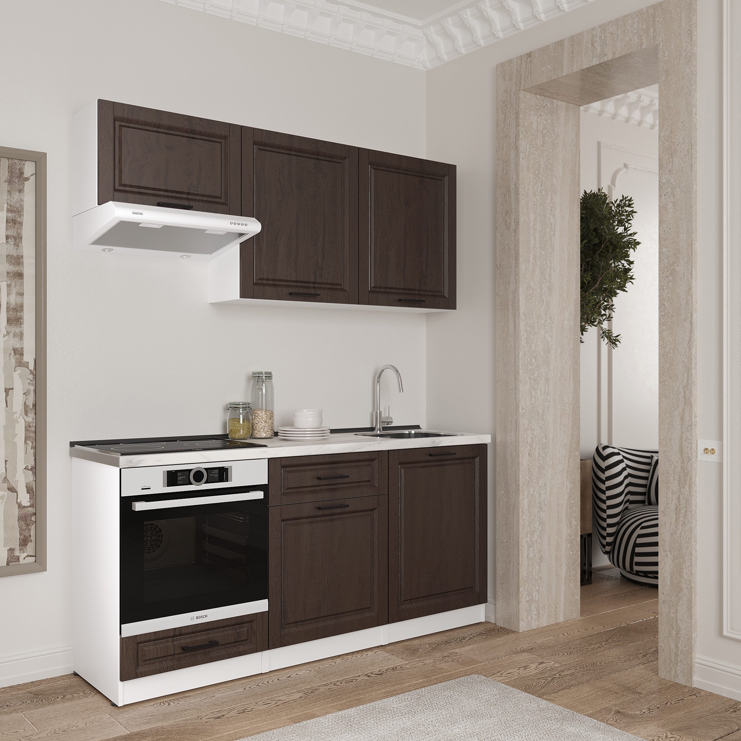 Кухонный гарнитур: Luiza Classic, Мрамор, 180 см