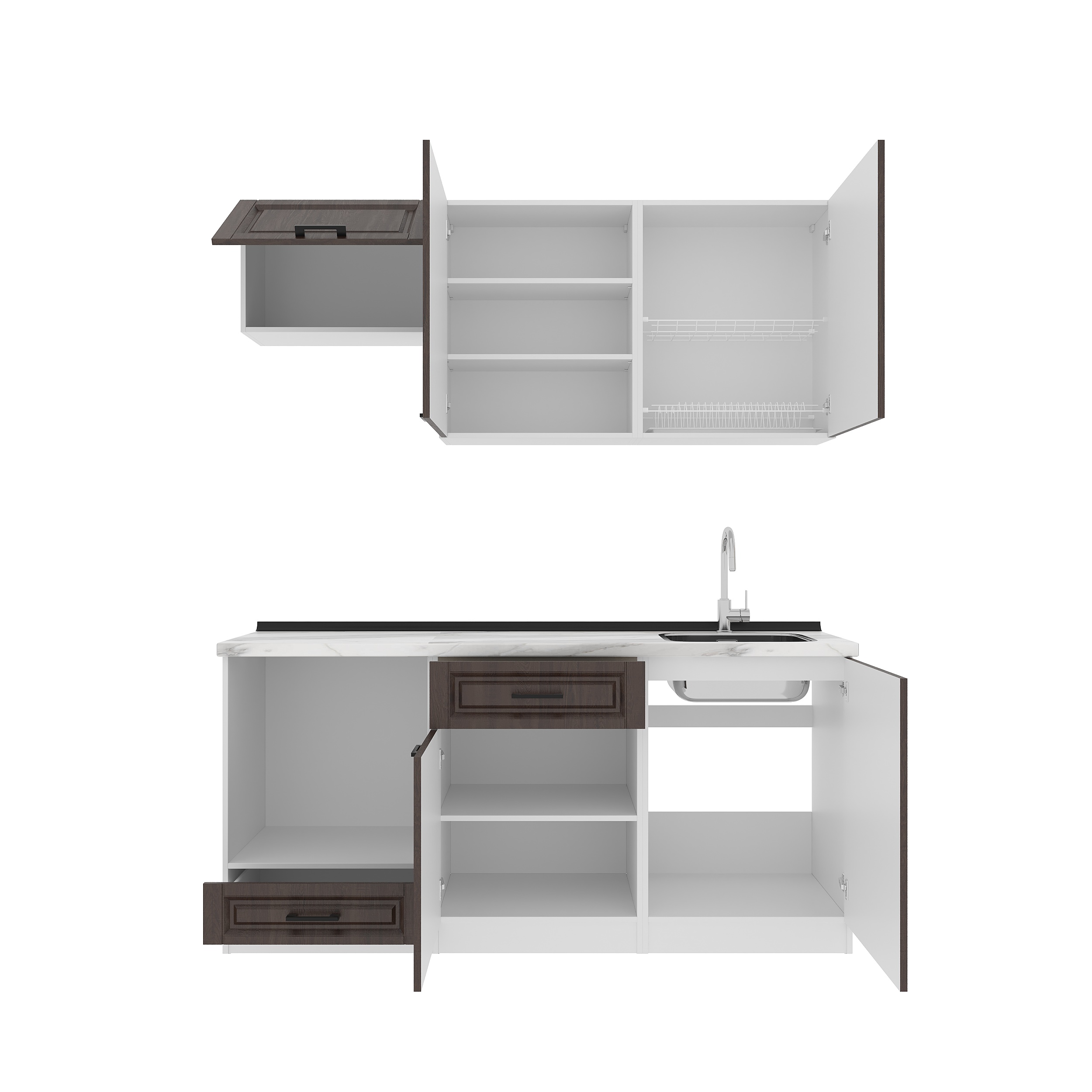 Кухонный гарнитур: Luiza Classic, Мрамор, 180 см