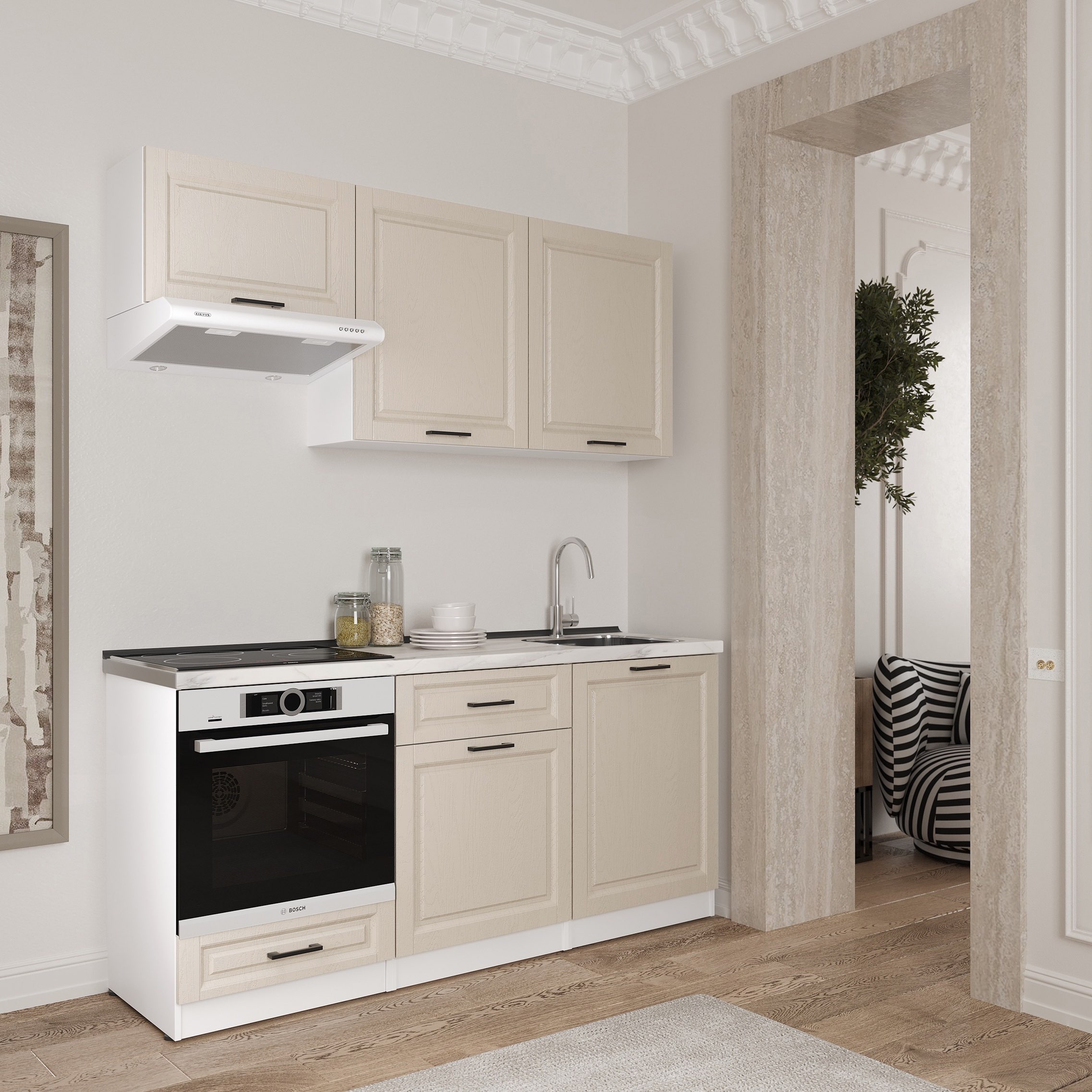 Кухонный гарнитур: Luiza Classic, Мрамор, 180 см