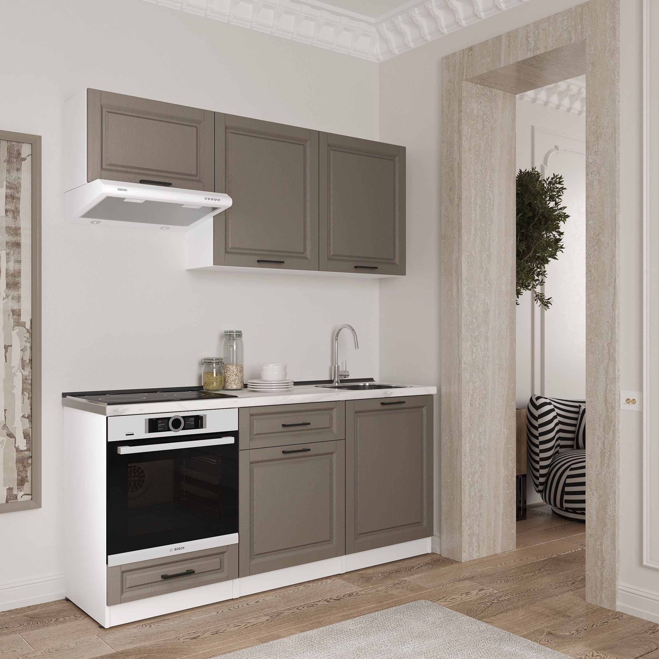 Kitchen: Luiza Classic, Marble, 180 cm