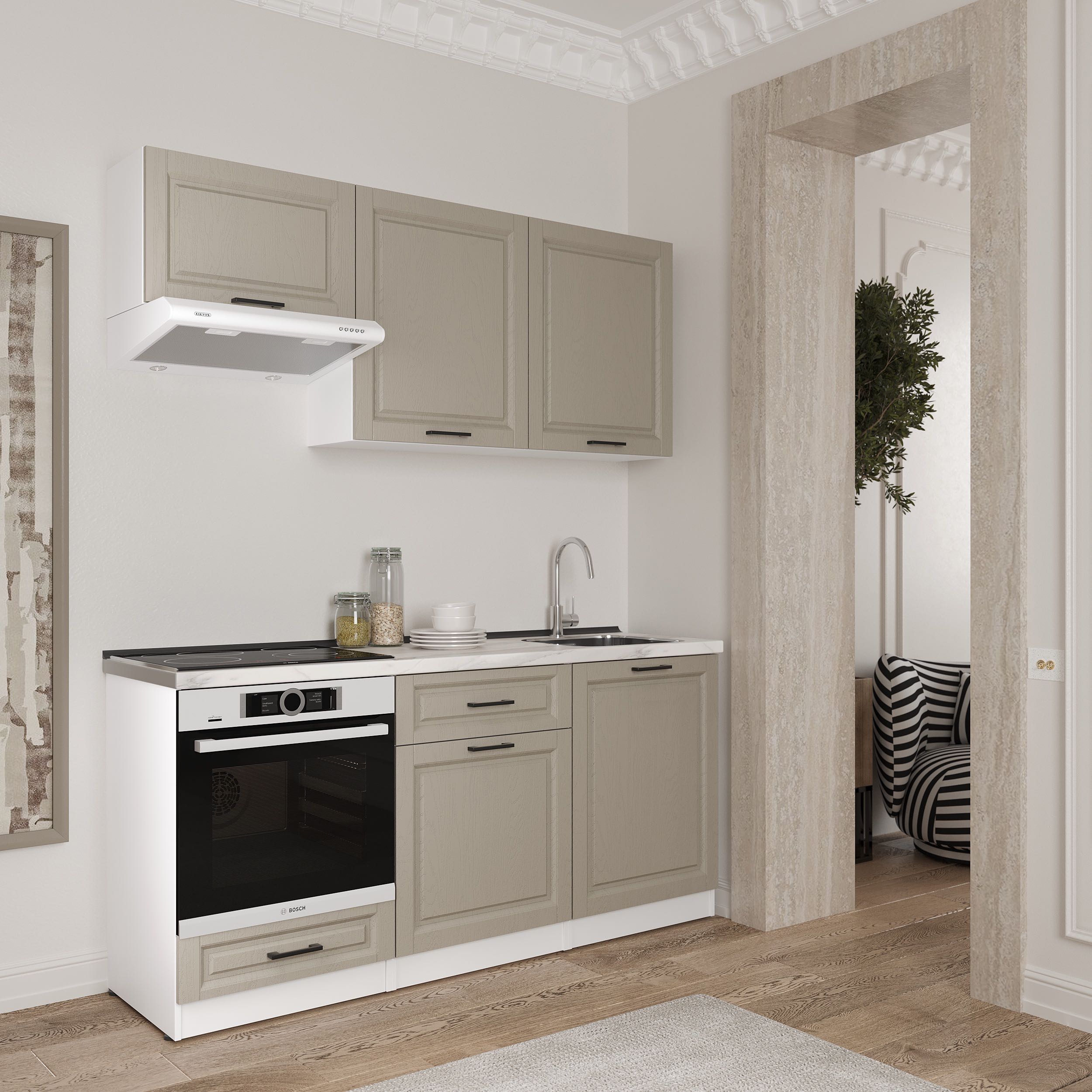 Кухонный гарнитур: Luiza Classic, Мрамор, 180 см