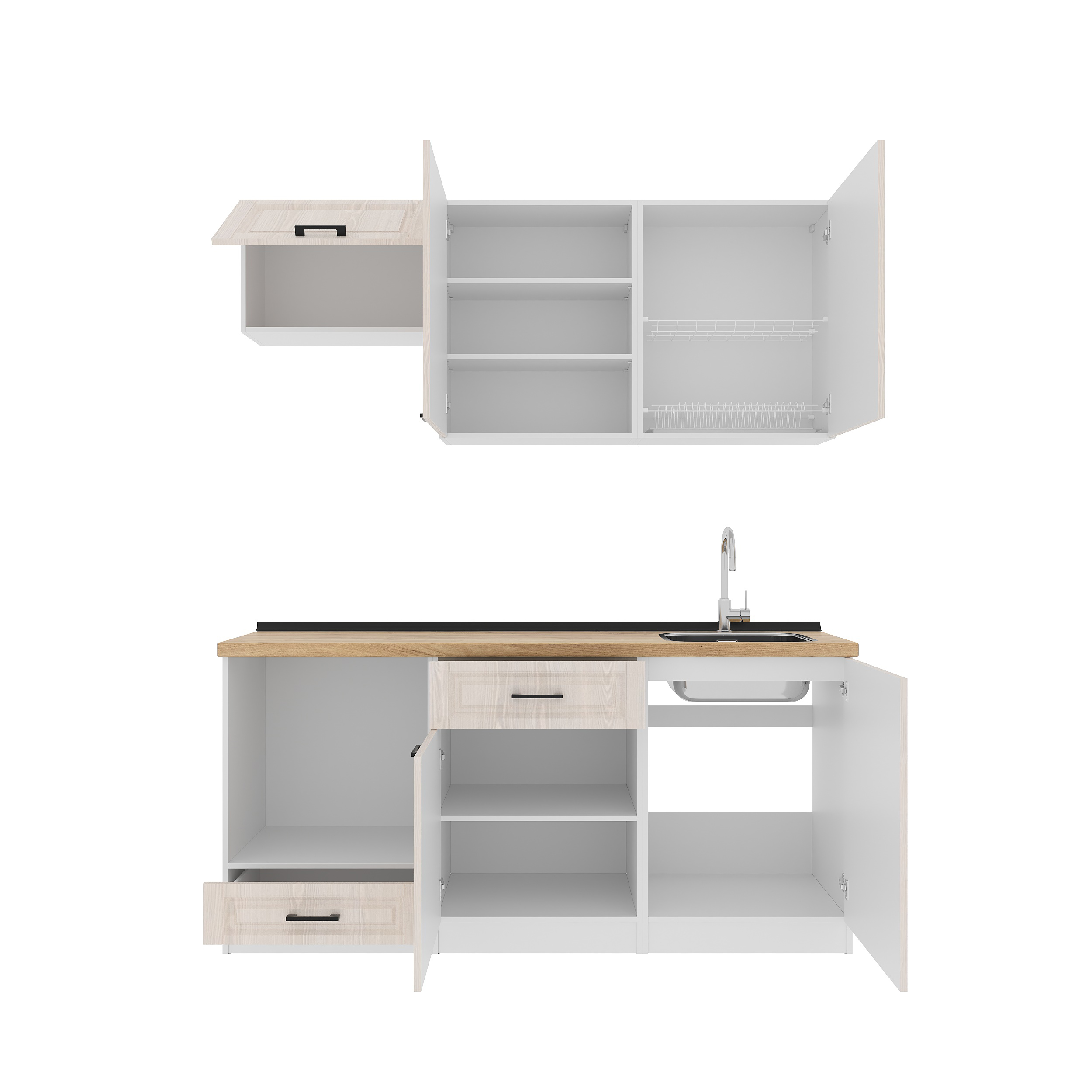 Kitchen: Luiza Classic, Gold Oak, 180 cm