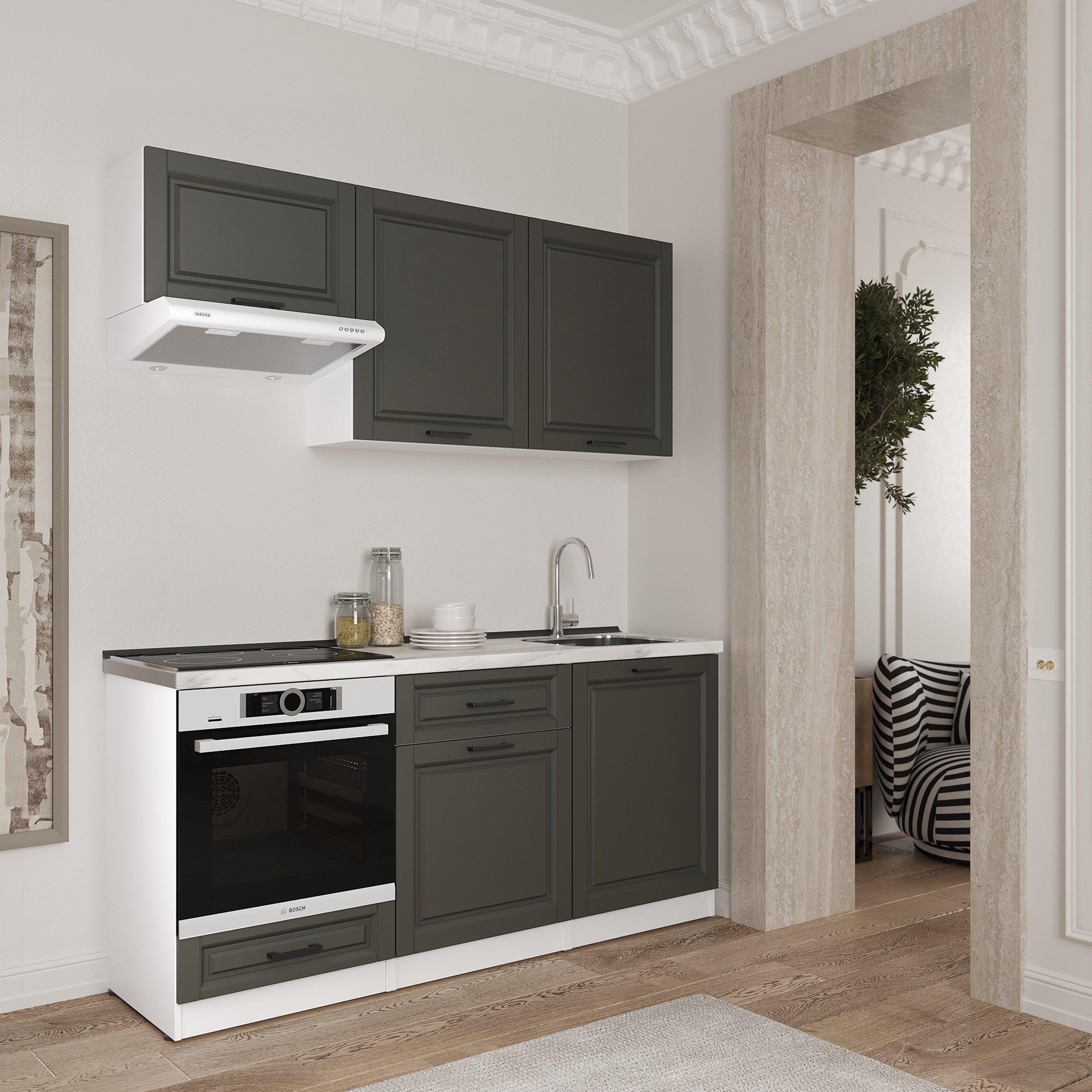 Кухонный гарнитур: Luiza Classic, Мрамор, 180 см
