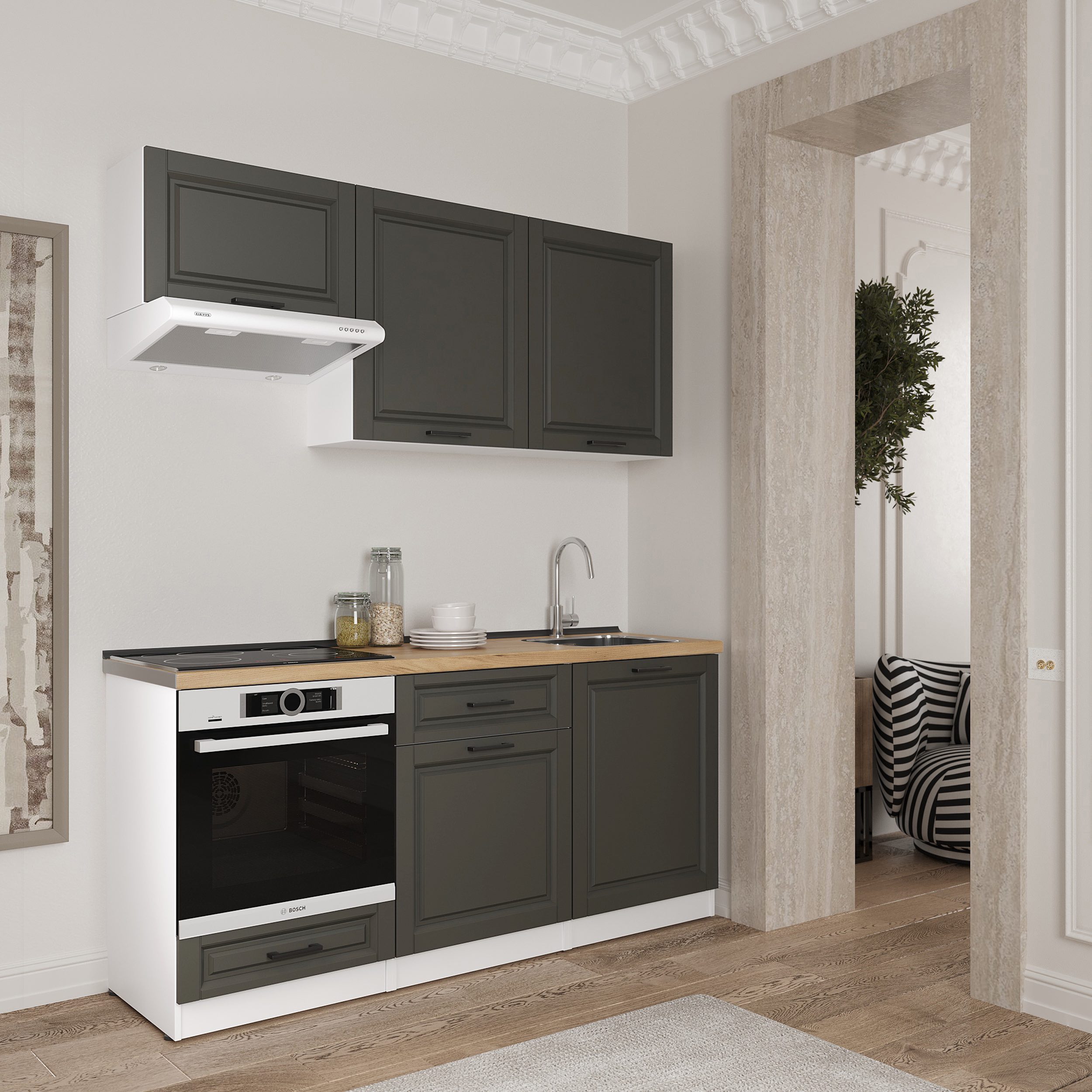 Кухонный гарнитур: Luiza Classic, Золотой Дуб, 180 см
