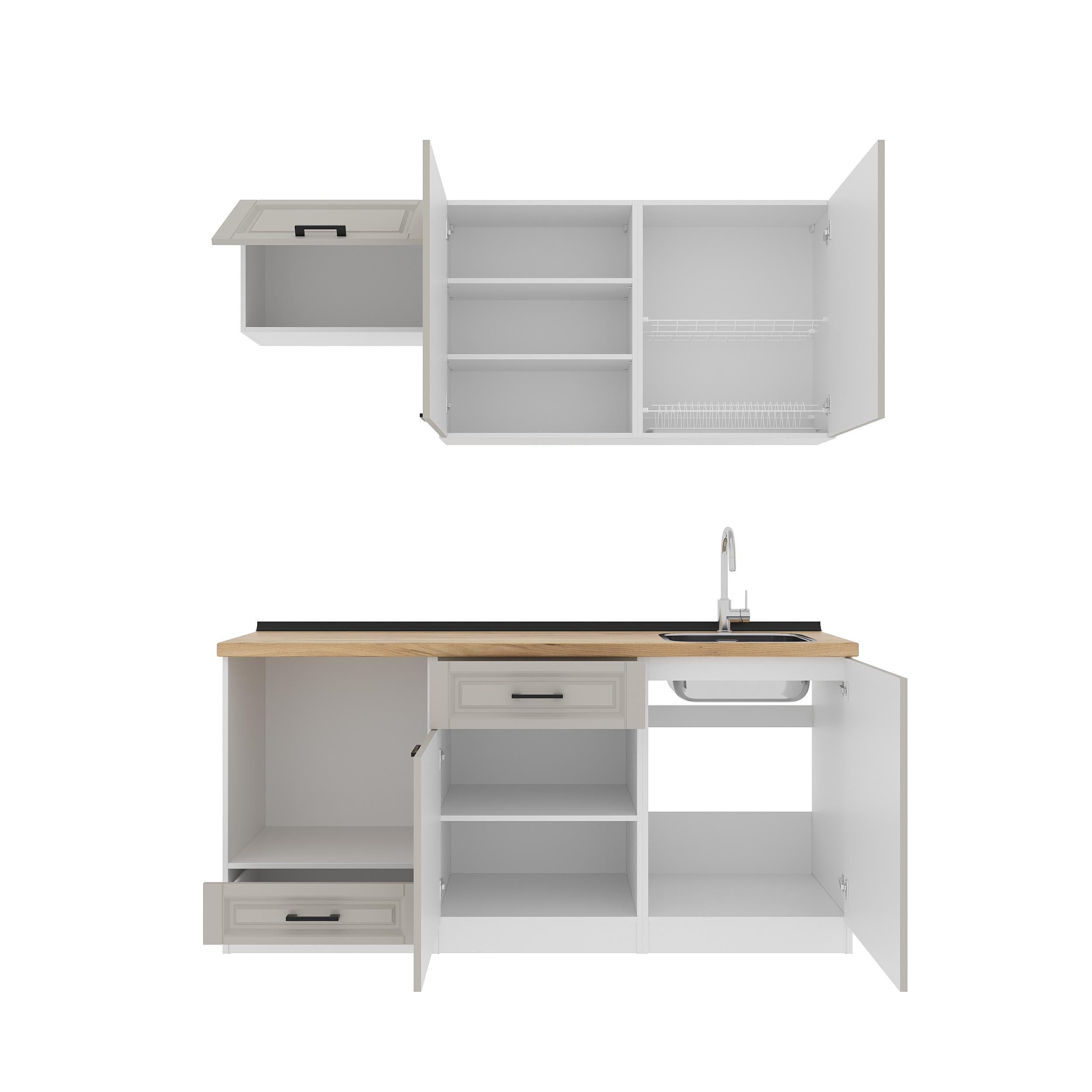 Kitchen: Luiza Classic, Gold Oak, 180 cm