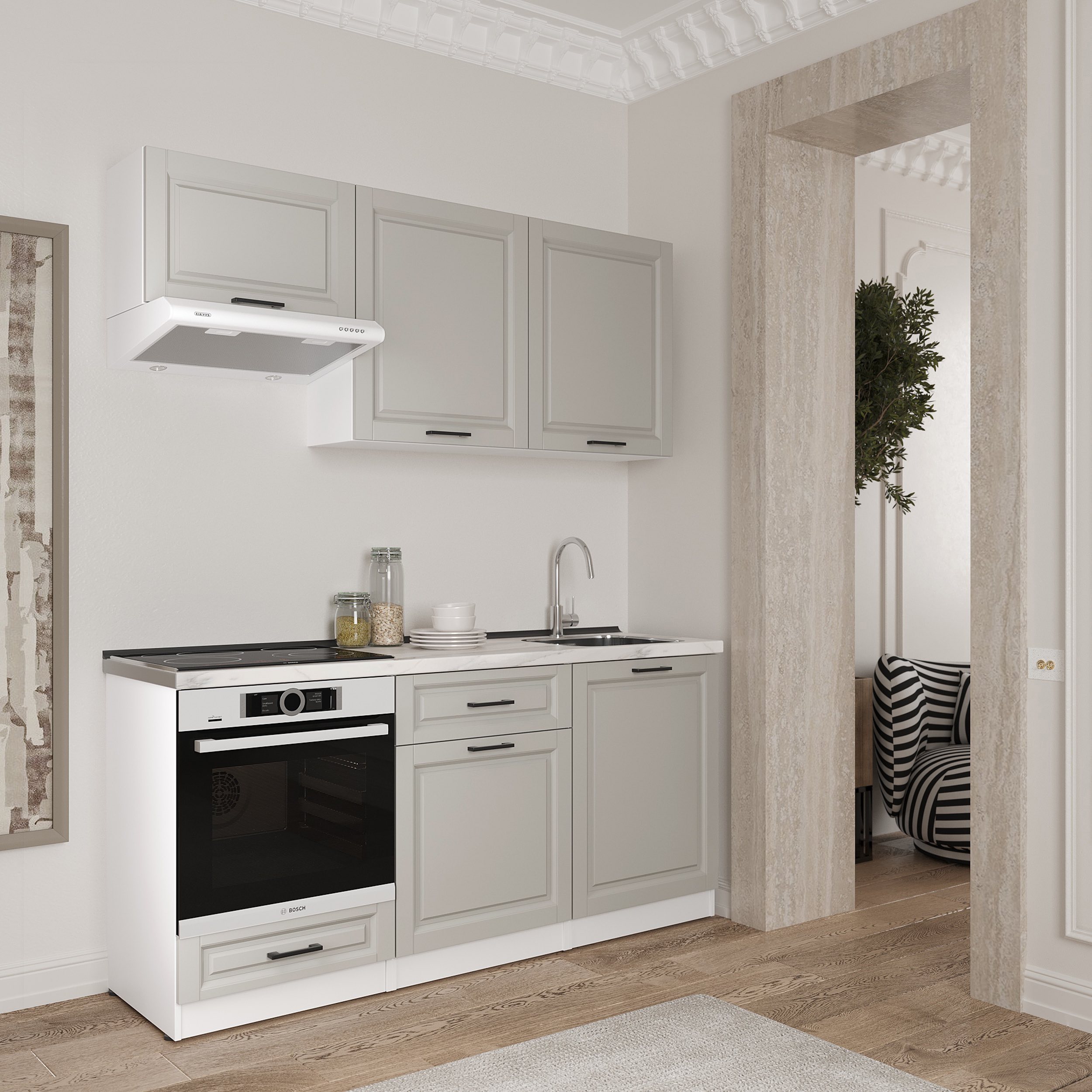 Kitchen: Luiza Classic, Marble, 180 cm
