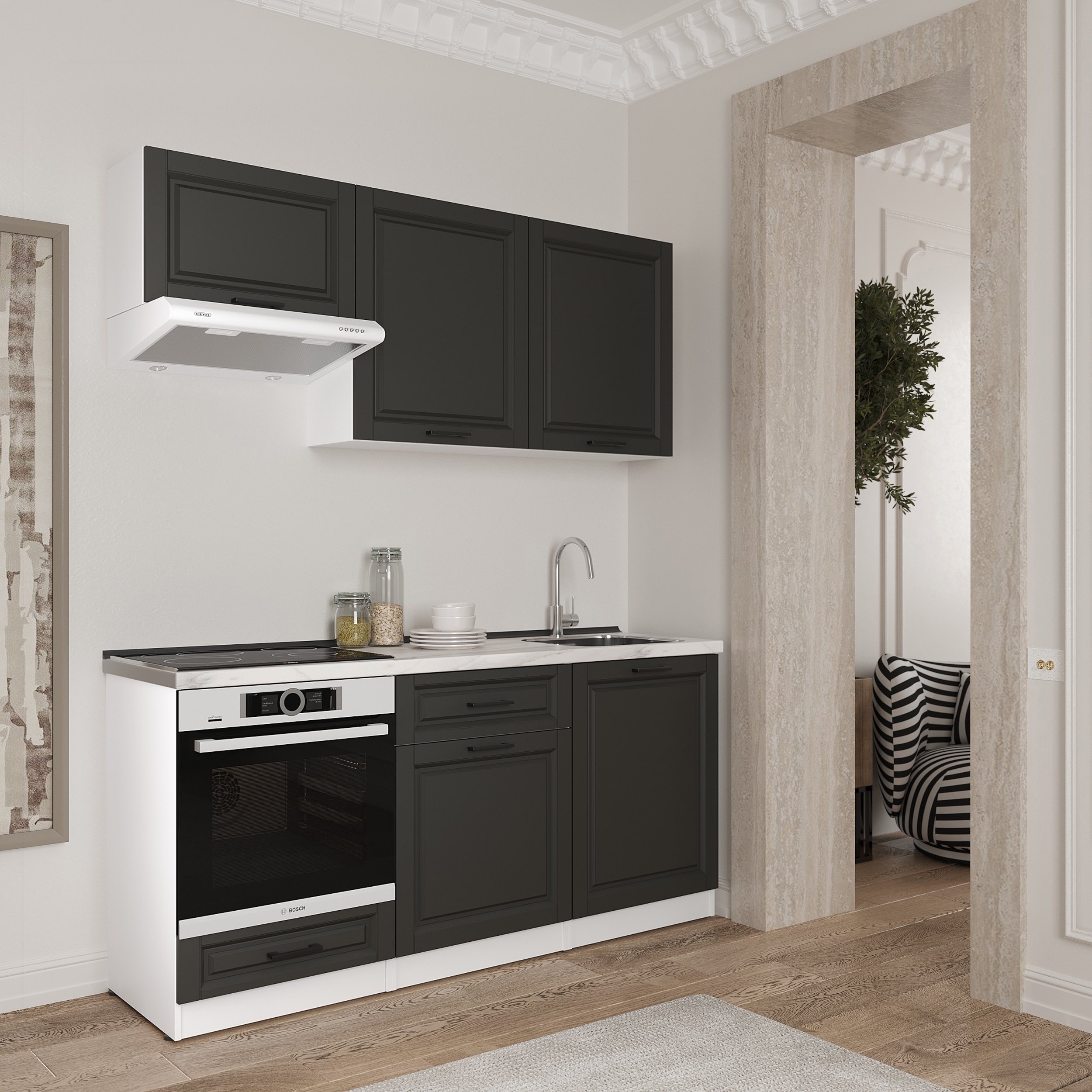 Кухонный гарнитур: Luiza Classic, Мрамор, 180 см