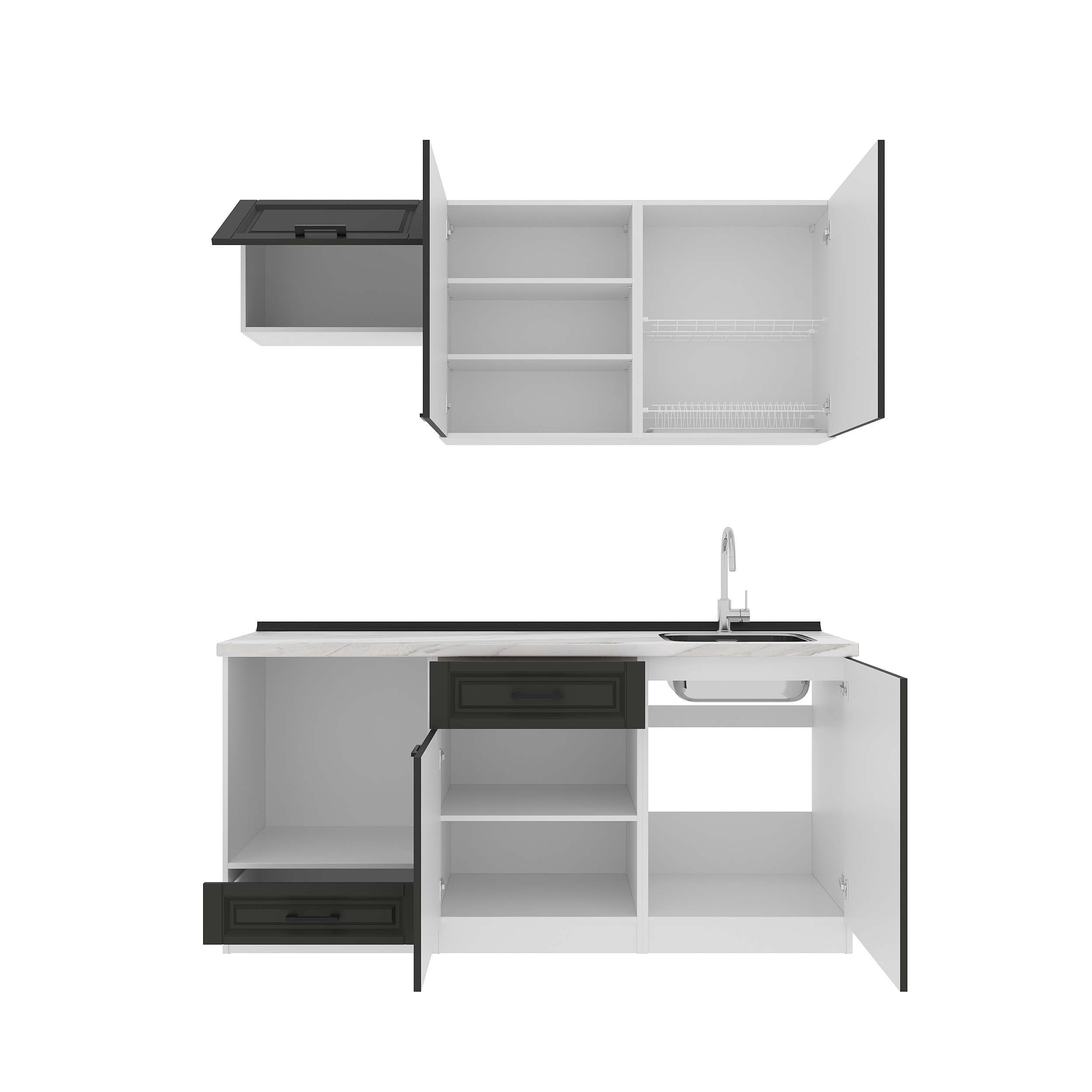 Кухонный гарнитур: Luiza Classic, Мрамор, 180 см