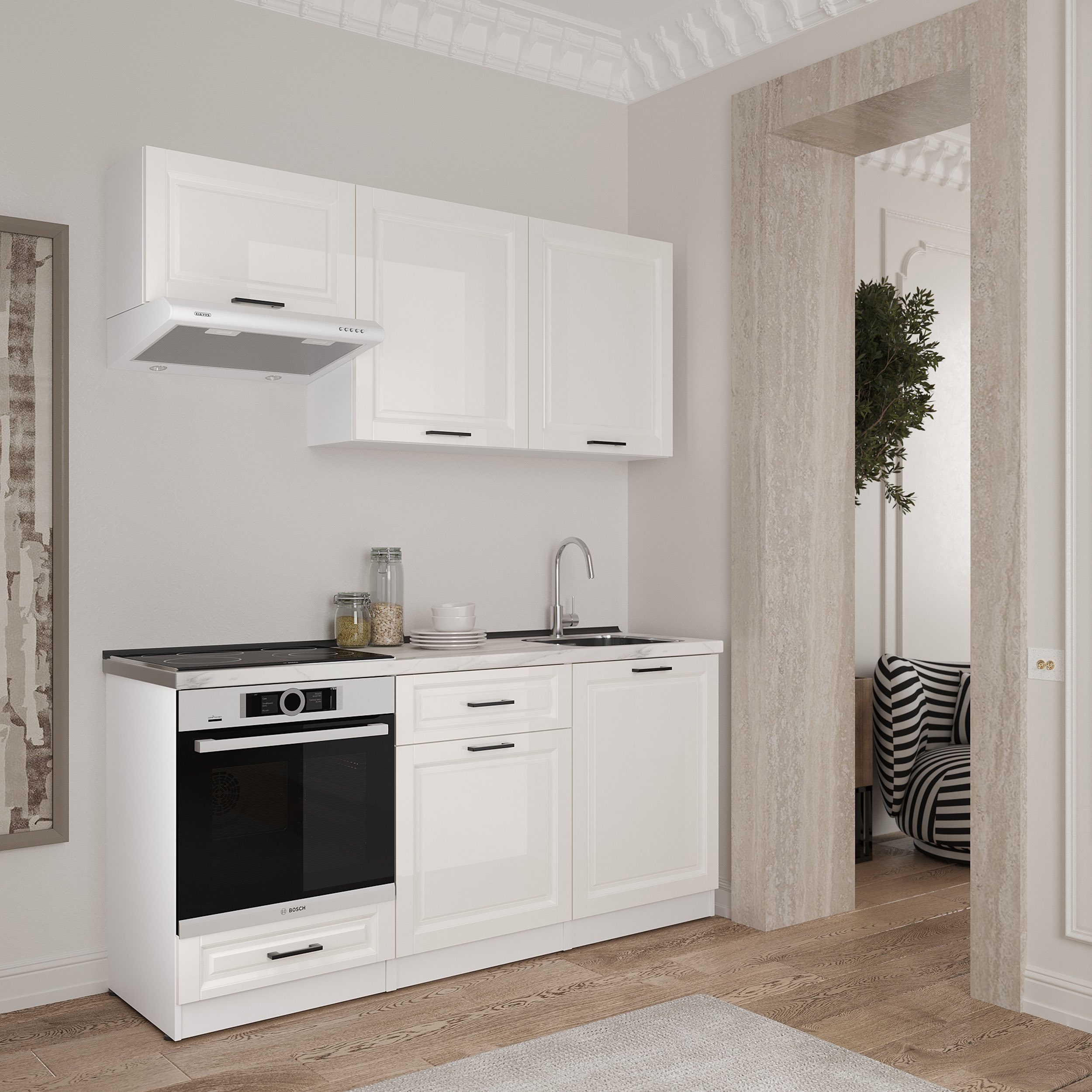 Kitchen: Luiza Classic, Marble, 180 cm