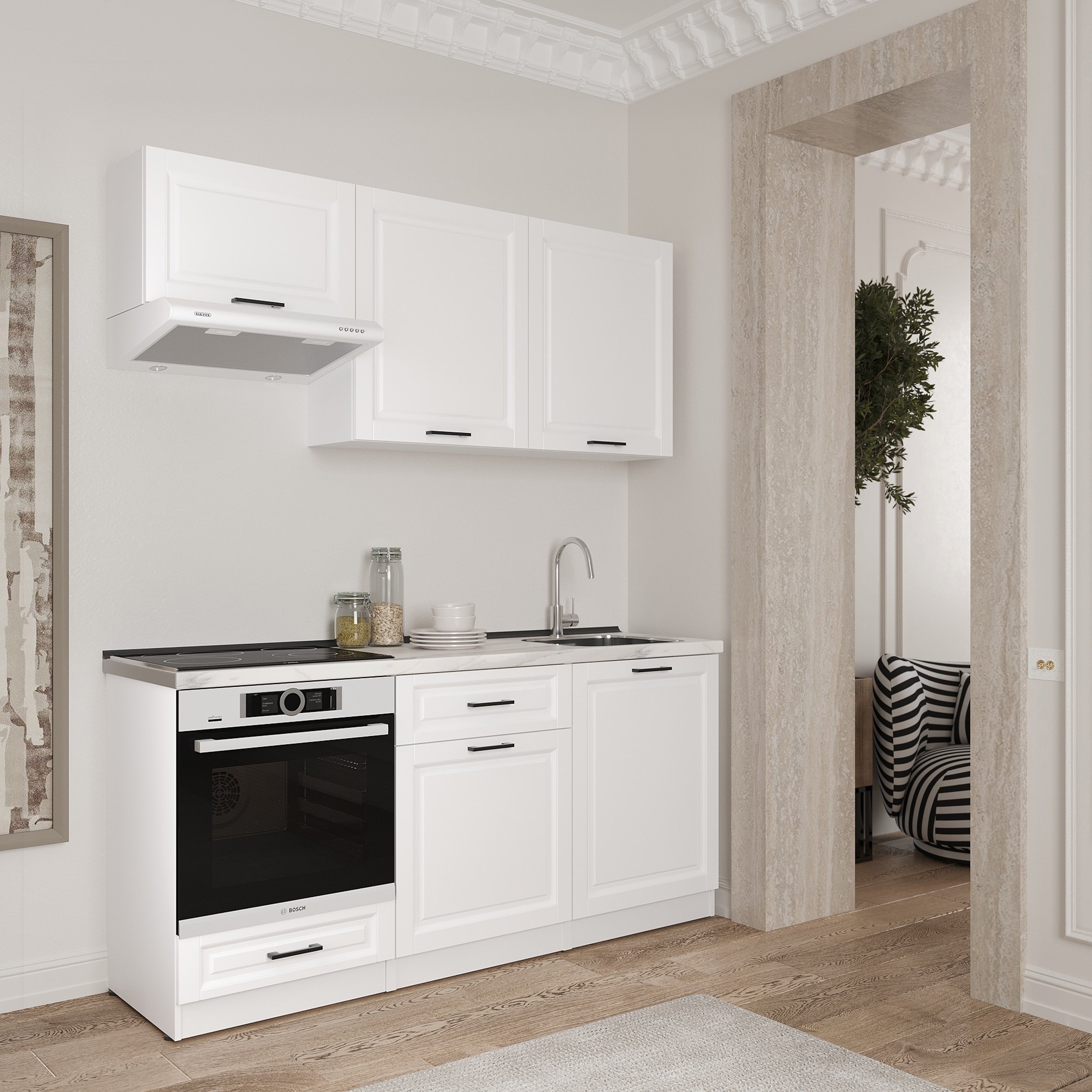 Кухонный гарнитур: Luiza Classic, Мрамор, 180 см