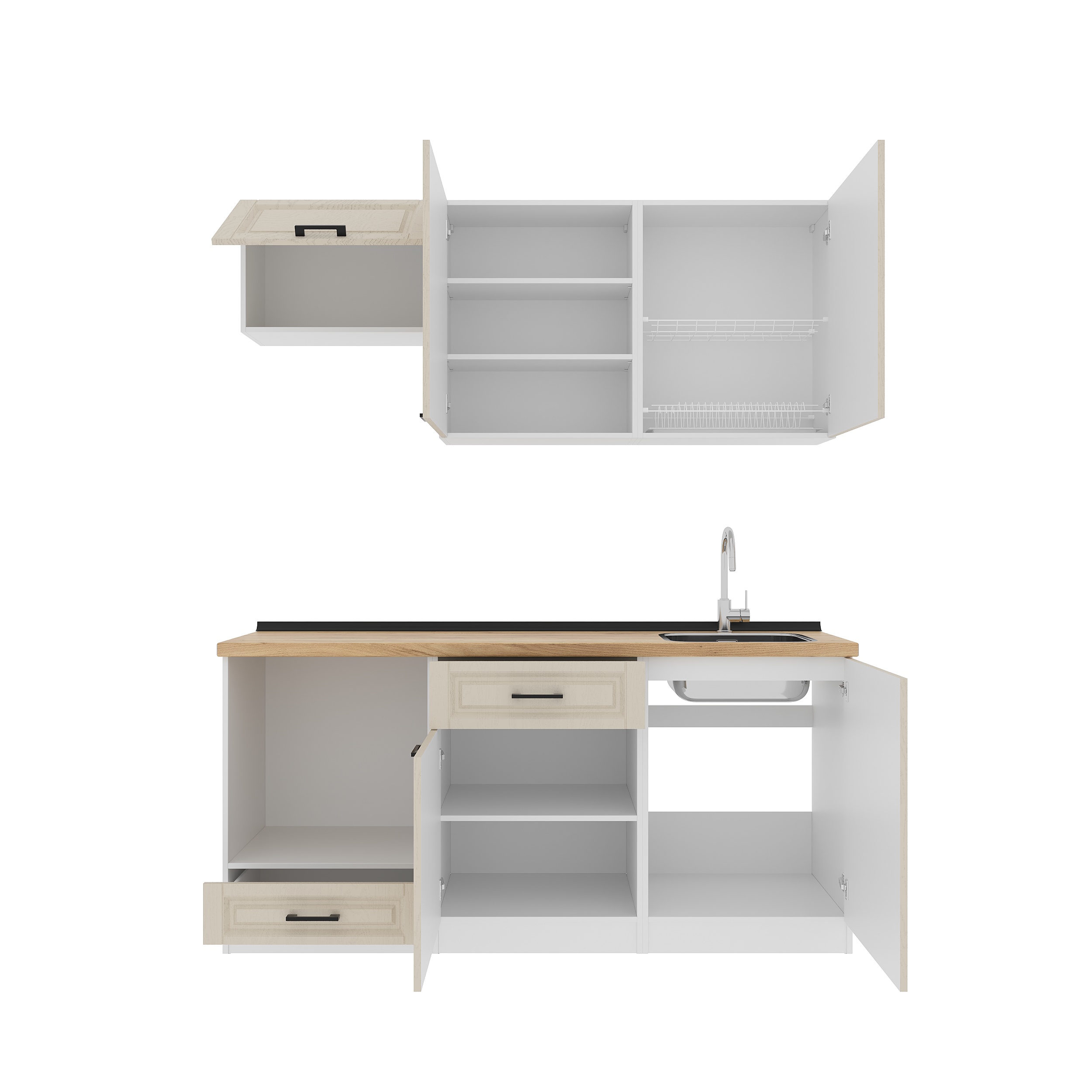 Kitchen: Luiza Classic, Gold Oak, 180 cm