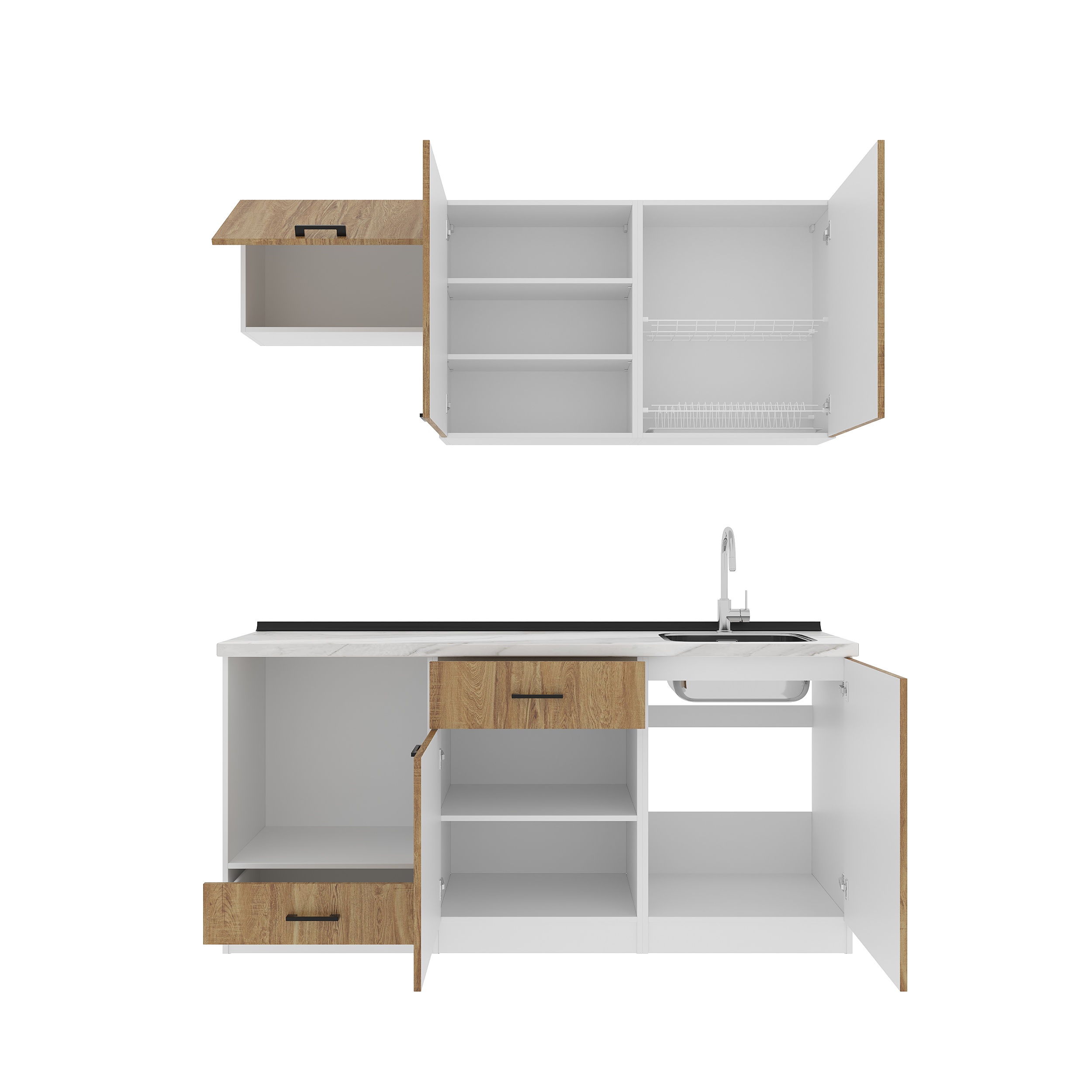 Set bucătărie: Luiza Modern, Marmură, 180 cm