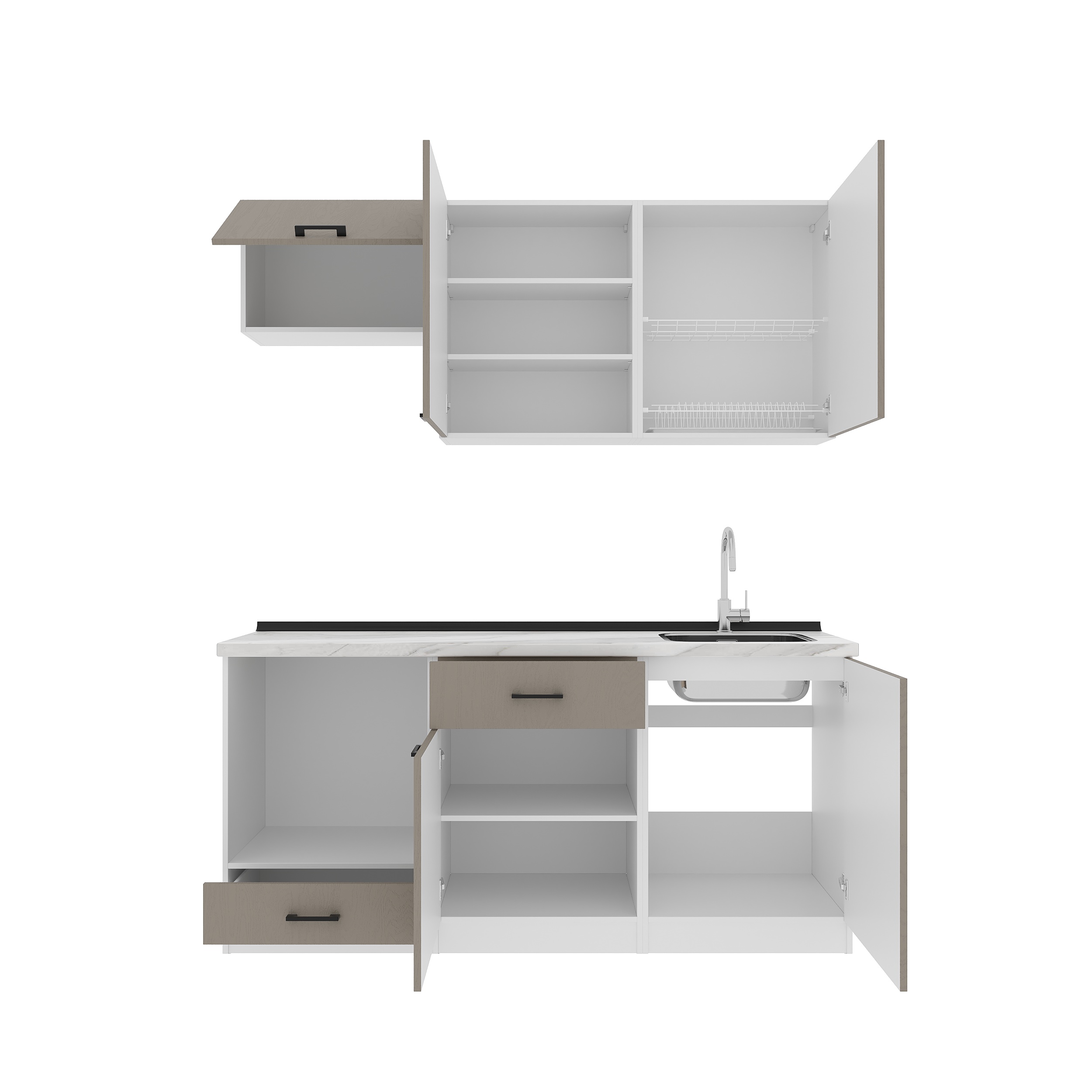 Кухонный гарнитур: Luiza Modern, Мрамор, 180 см