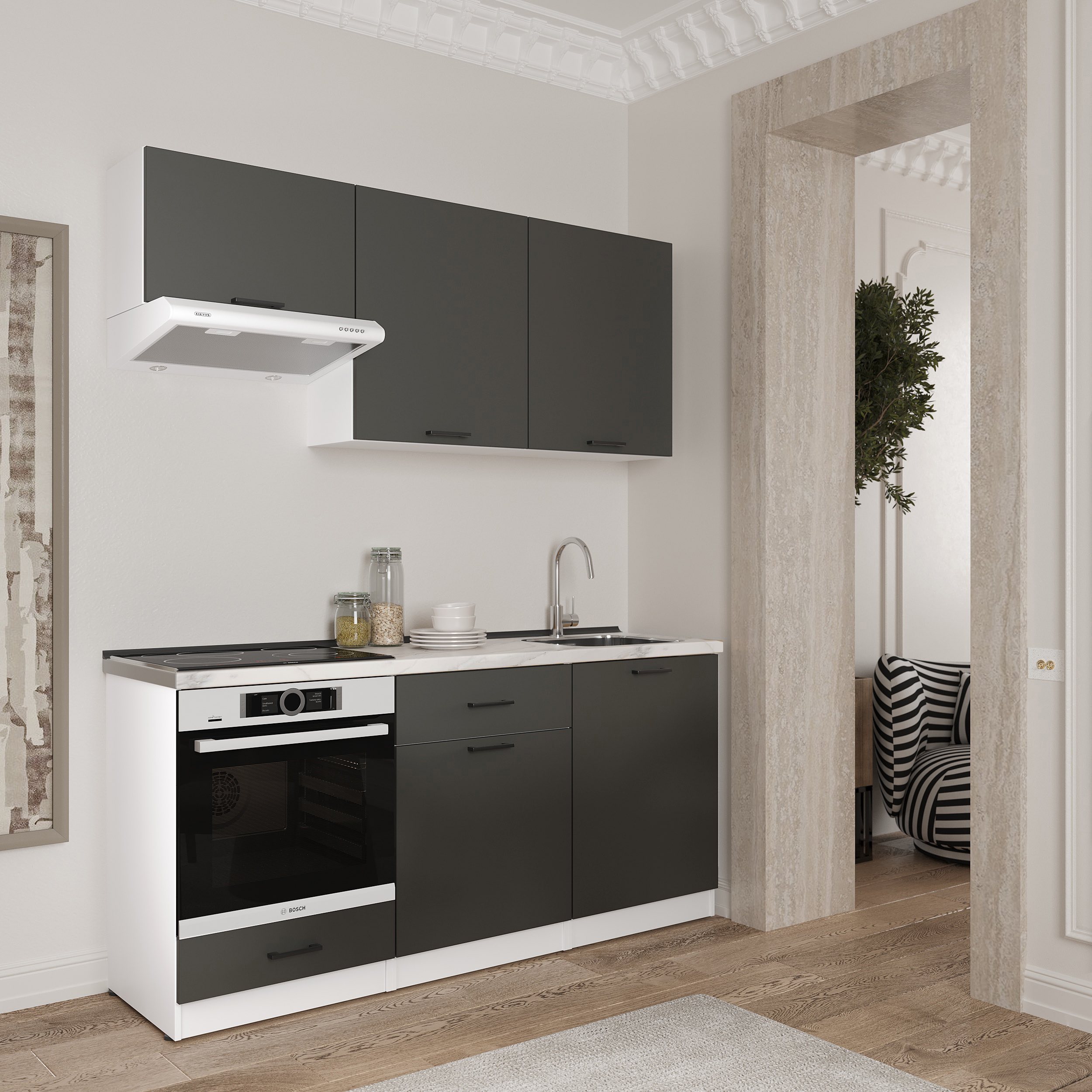 Кухонный гарнитур: Luiza Modern, Мрамор, 180 см
