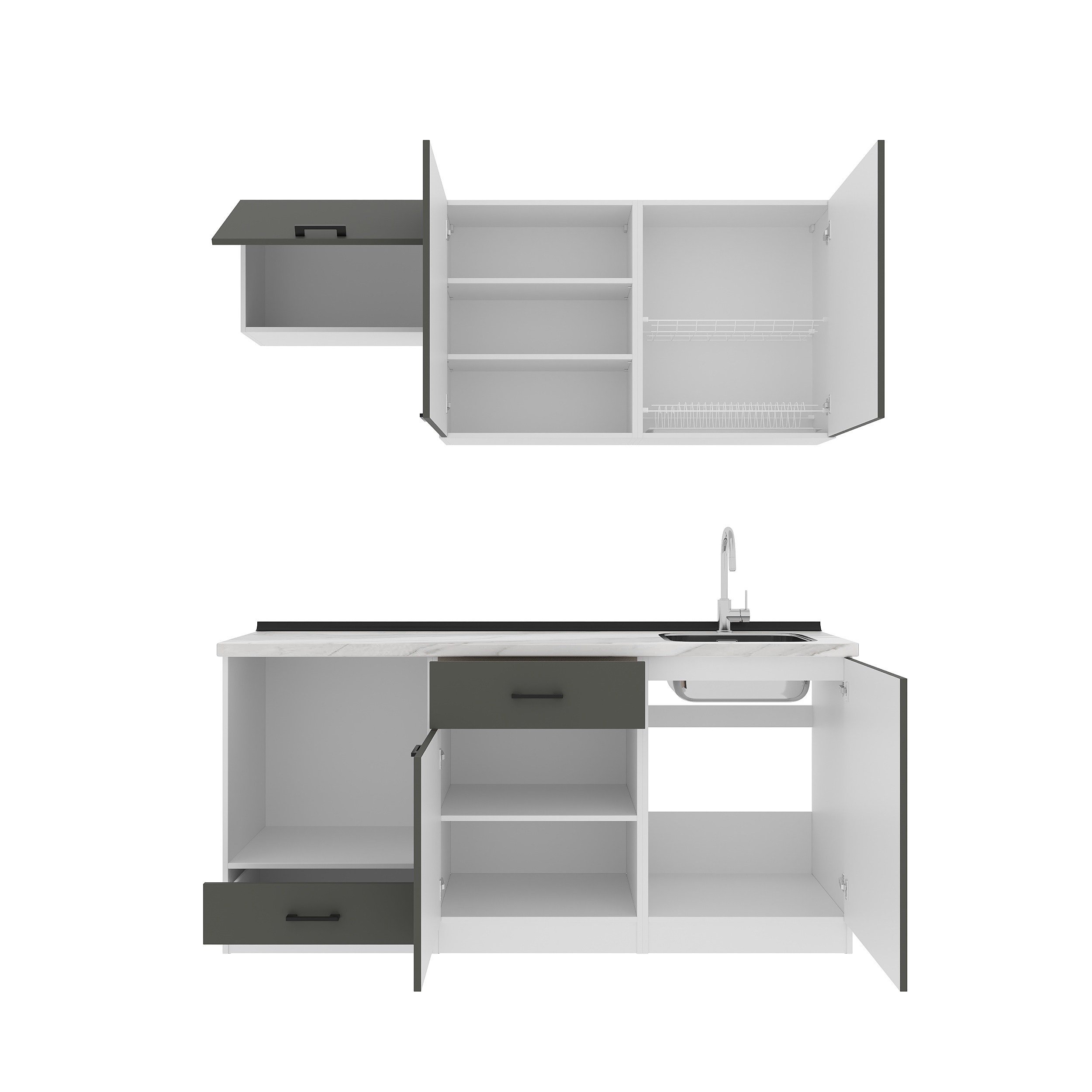 Кухонный гарнитур: Luiza Modern, Мрамор, 180 см