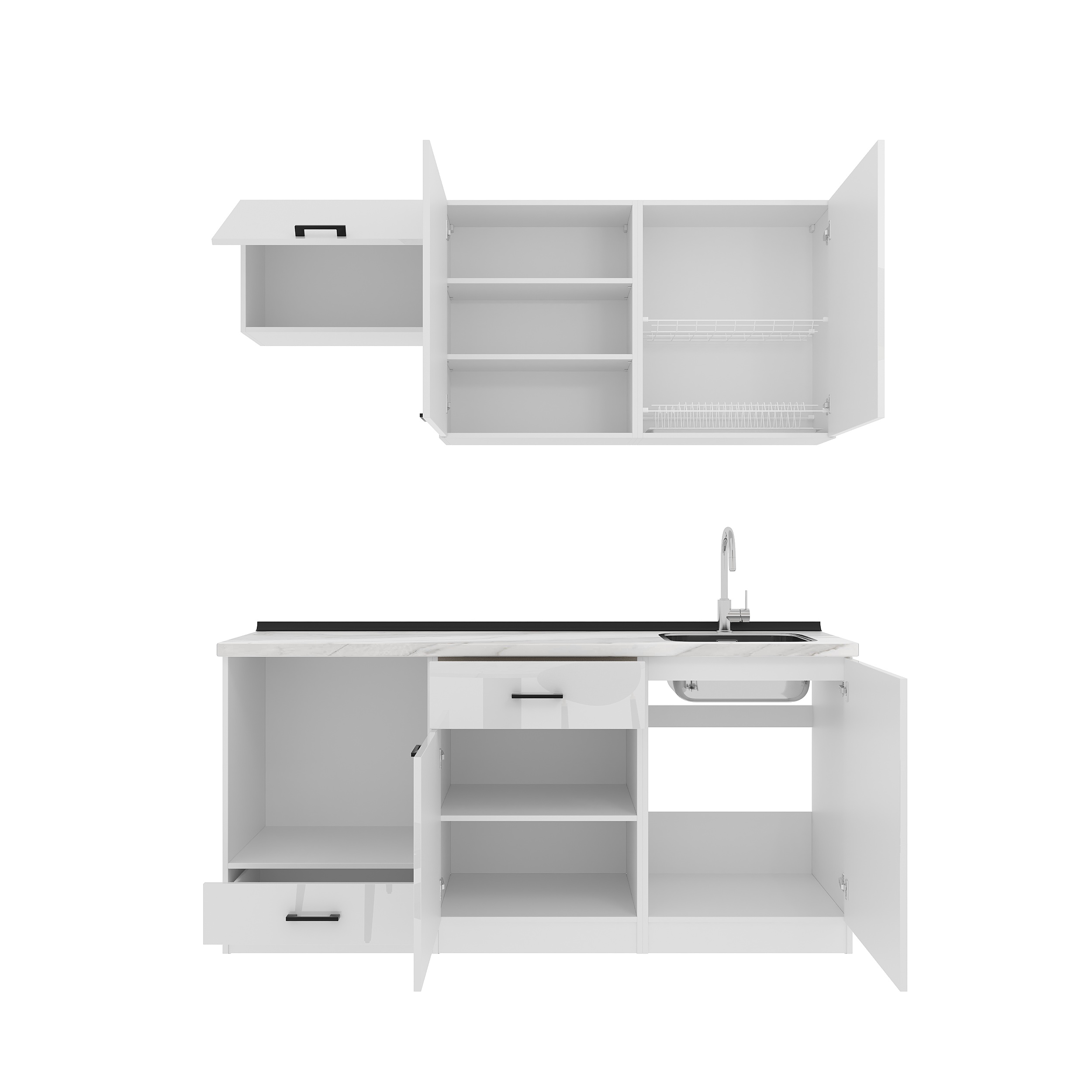 Кухонный гарнитур: Luiza Modern, Мрамор, 180 см