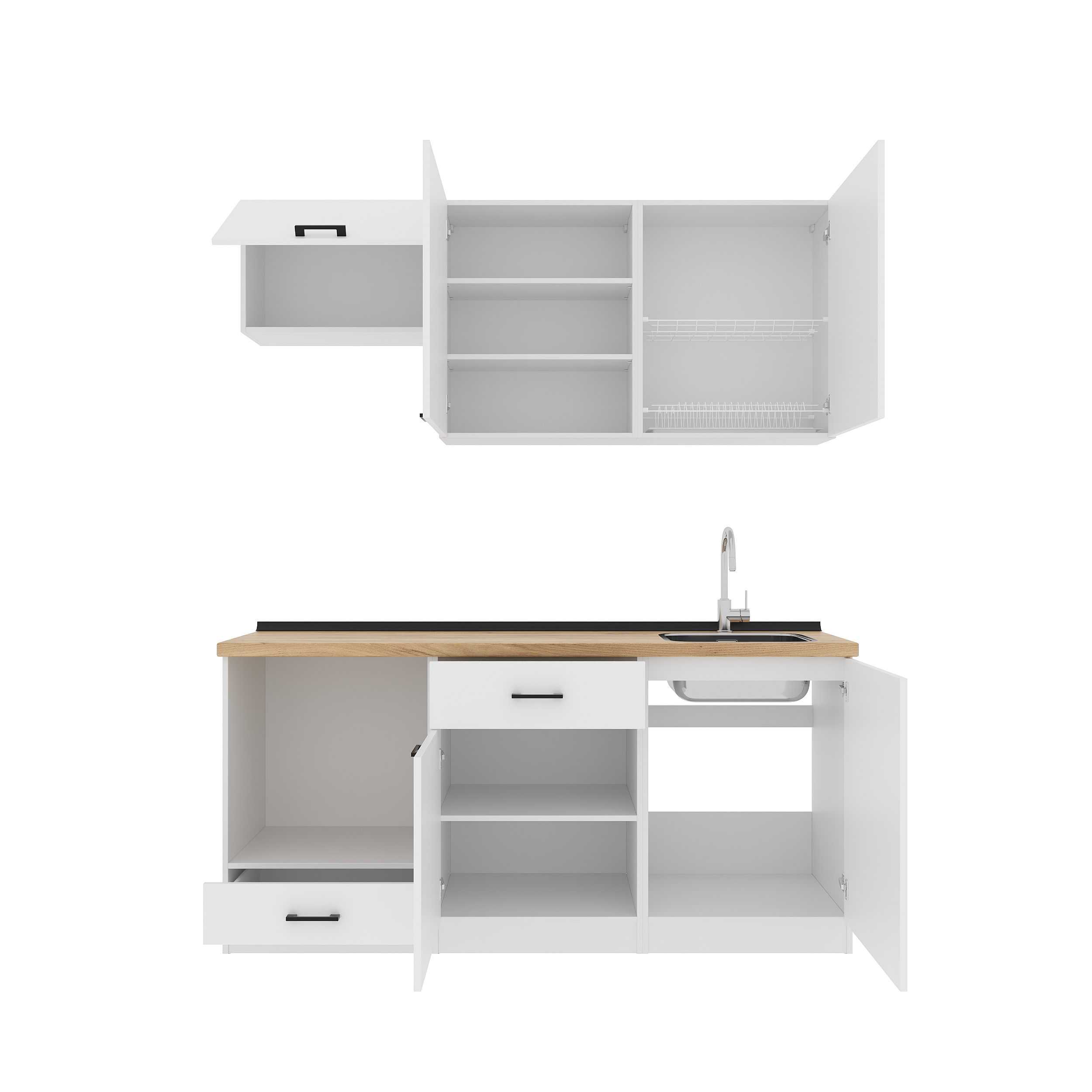 Set bucătărie: Luiza Modern, Stejar Auriu, 180 cm