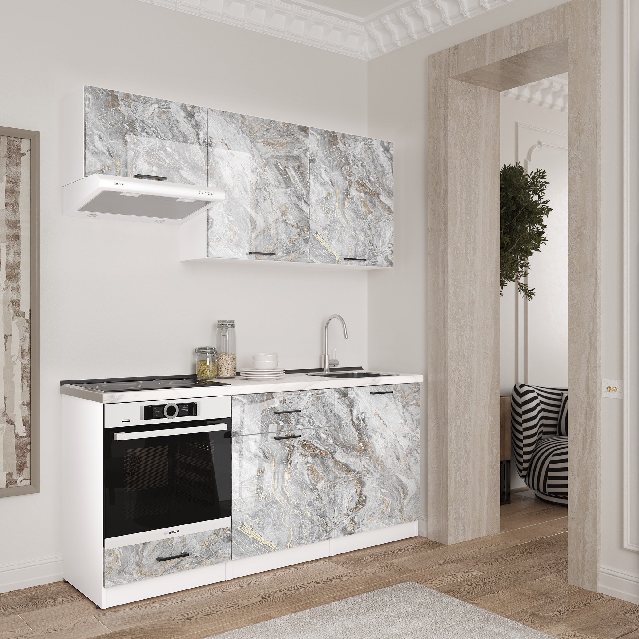 Кухонный гарнитур: Luiza Modern, Мрамор, 180 см