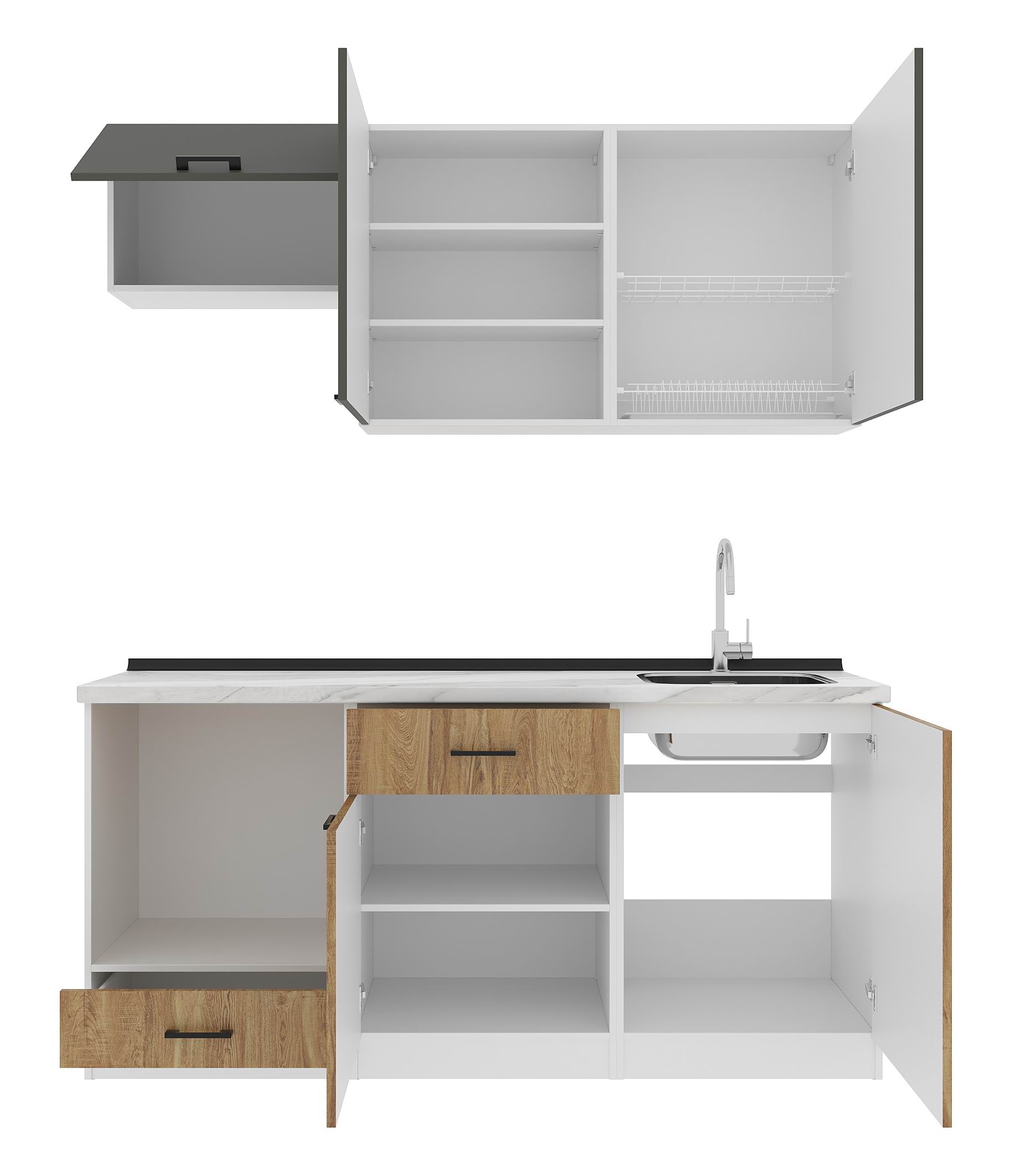 Кухонный гарнитур: Luiza Modern, Мрамор, 180 см