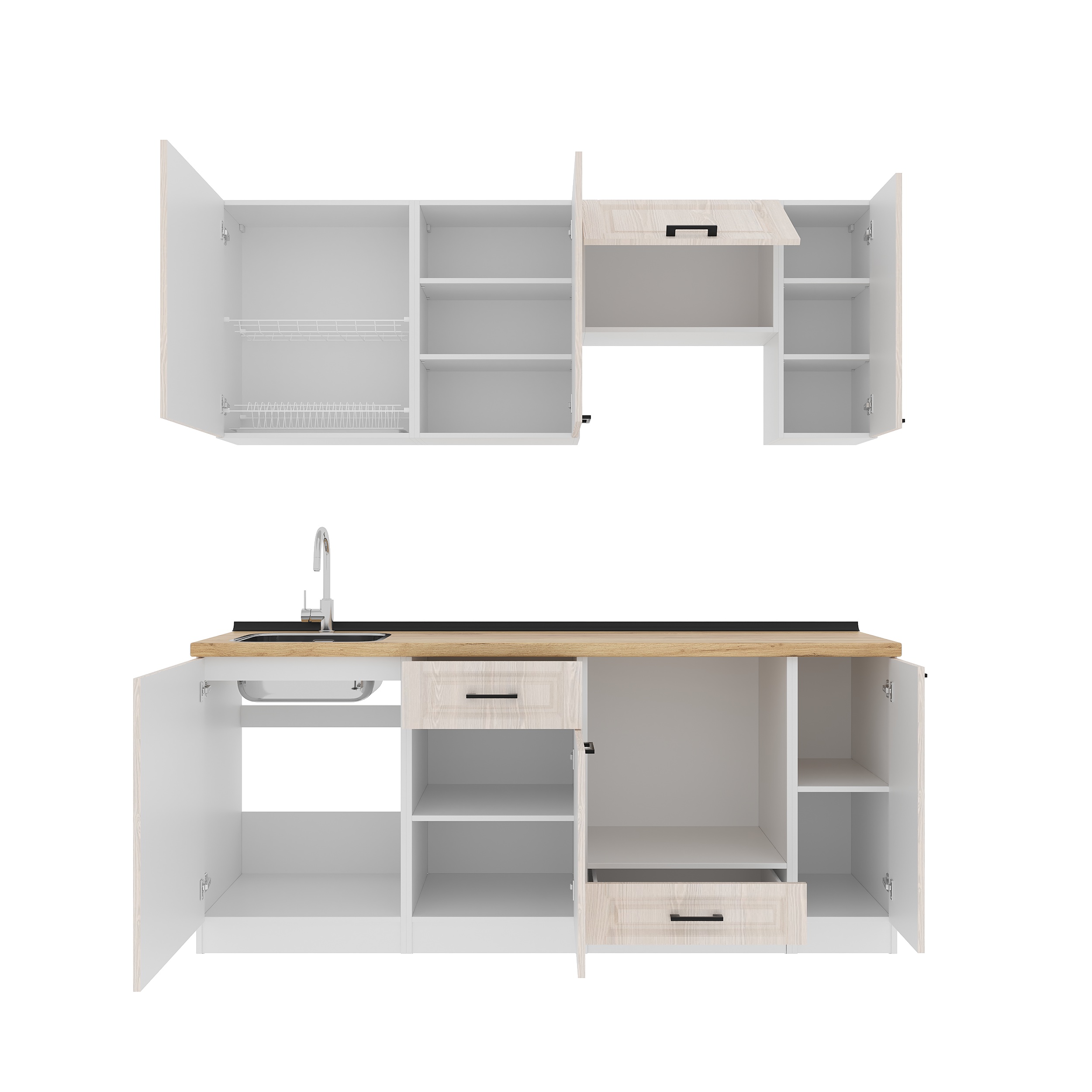 Set bucătărie: Regina "A" Classic, Stejar Auriu, 200 cm