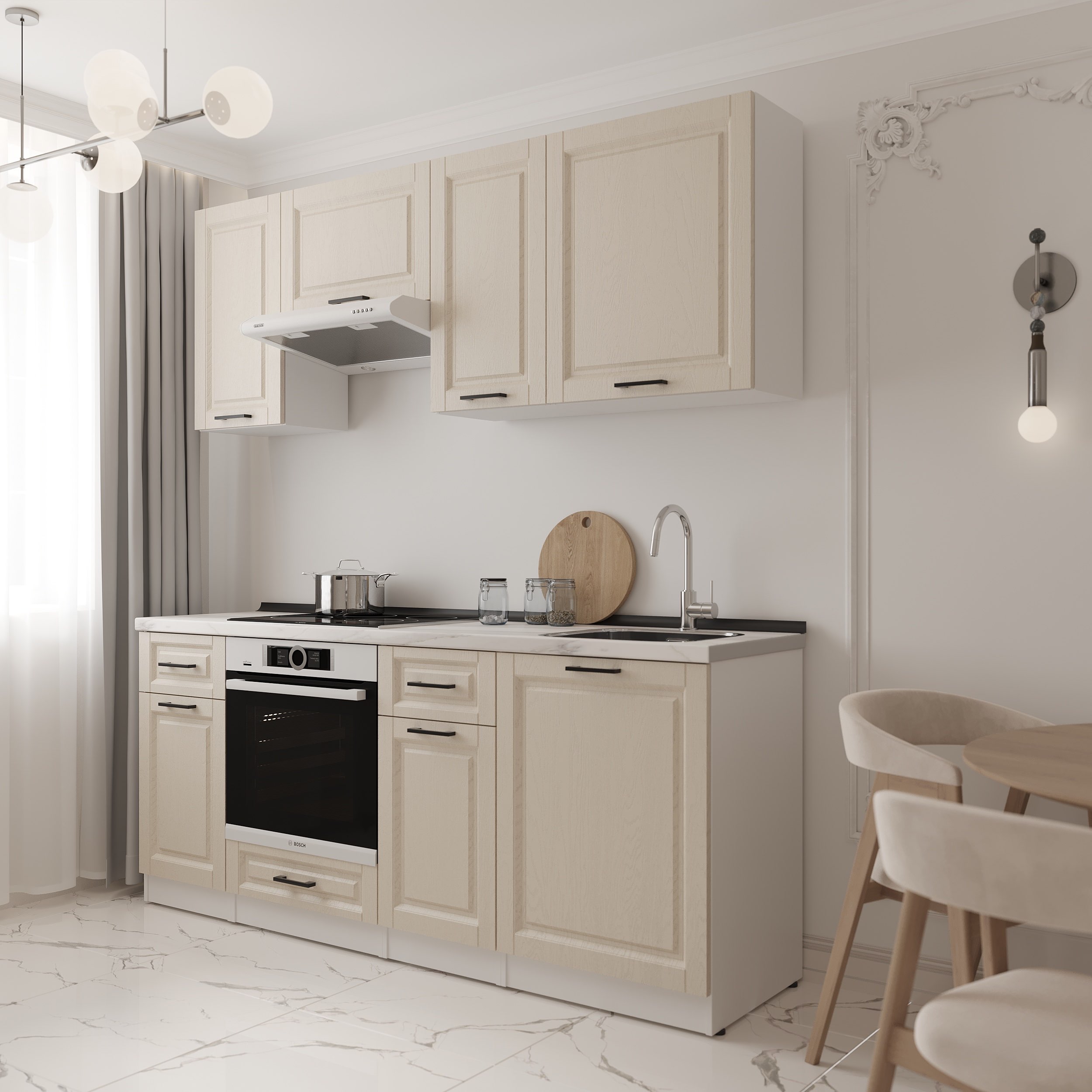 Kitchen: Regina "B" Classic, Мрамор, 200 cm