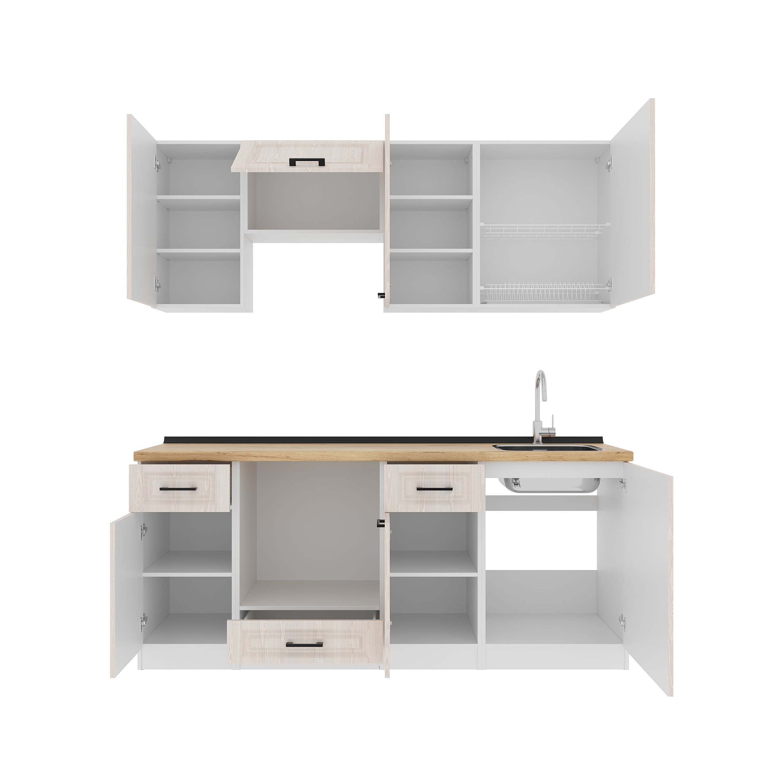 Set bucătărie: Regina "B" Classic, Stejar Auriu , 200 cm