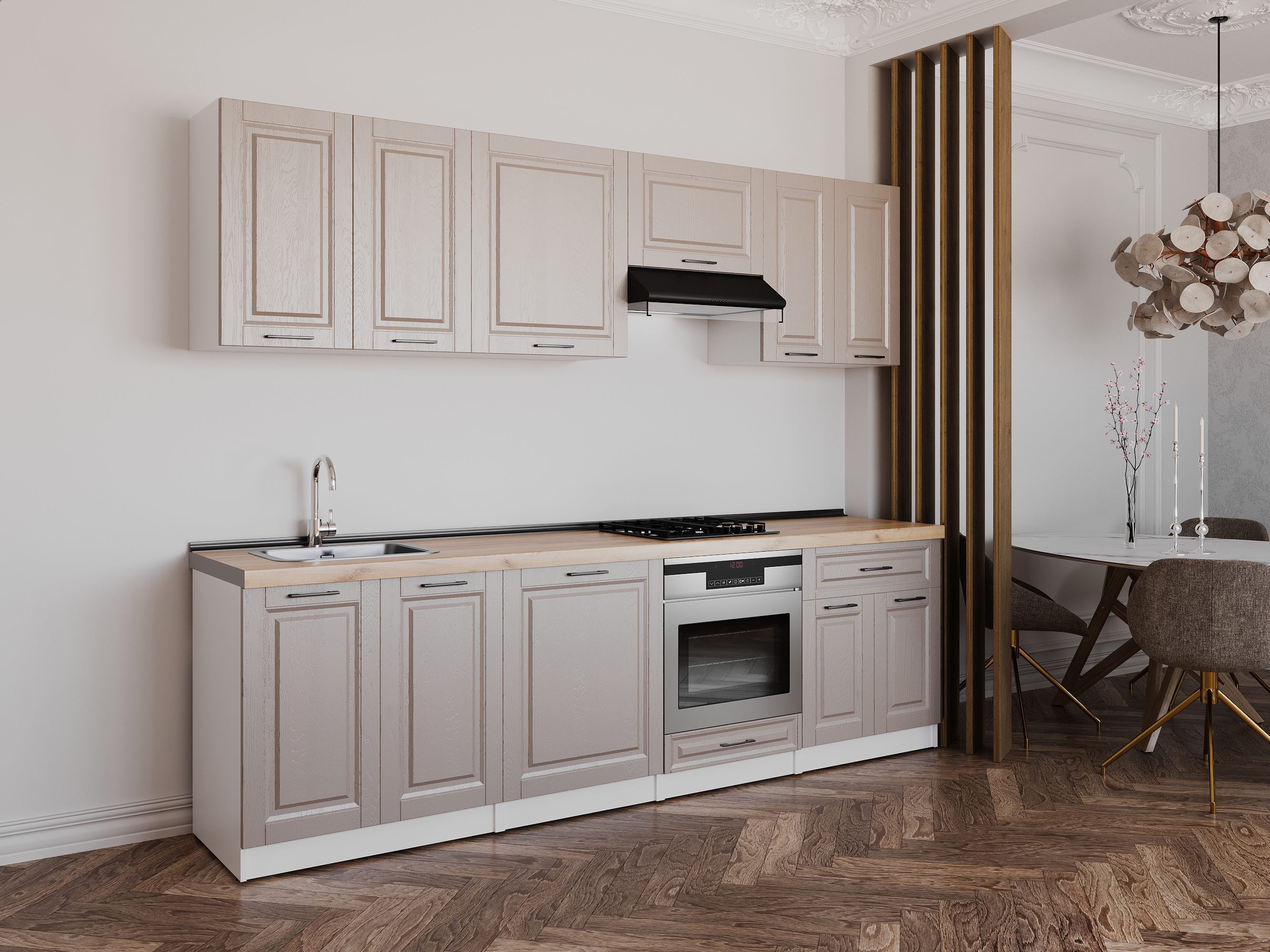 Set bucătărie: Venera "A" Classic, Stejar Auriu, 270 cm