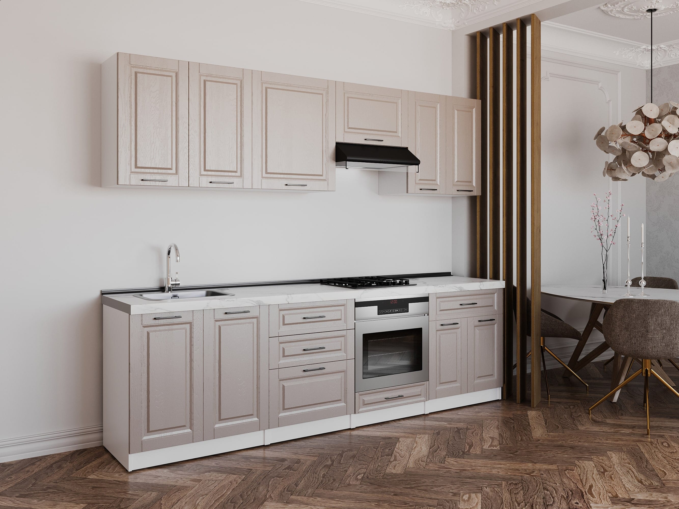 Кухонный гарнитур: Venera "B" Classic, Мрамор, 270 см