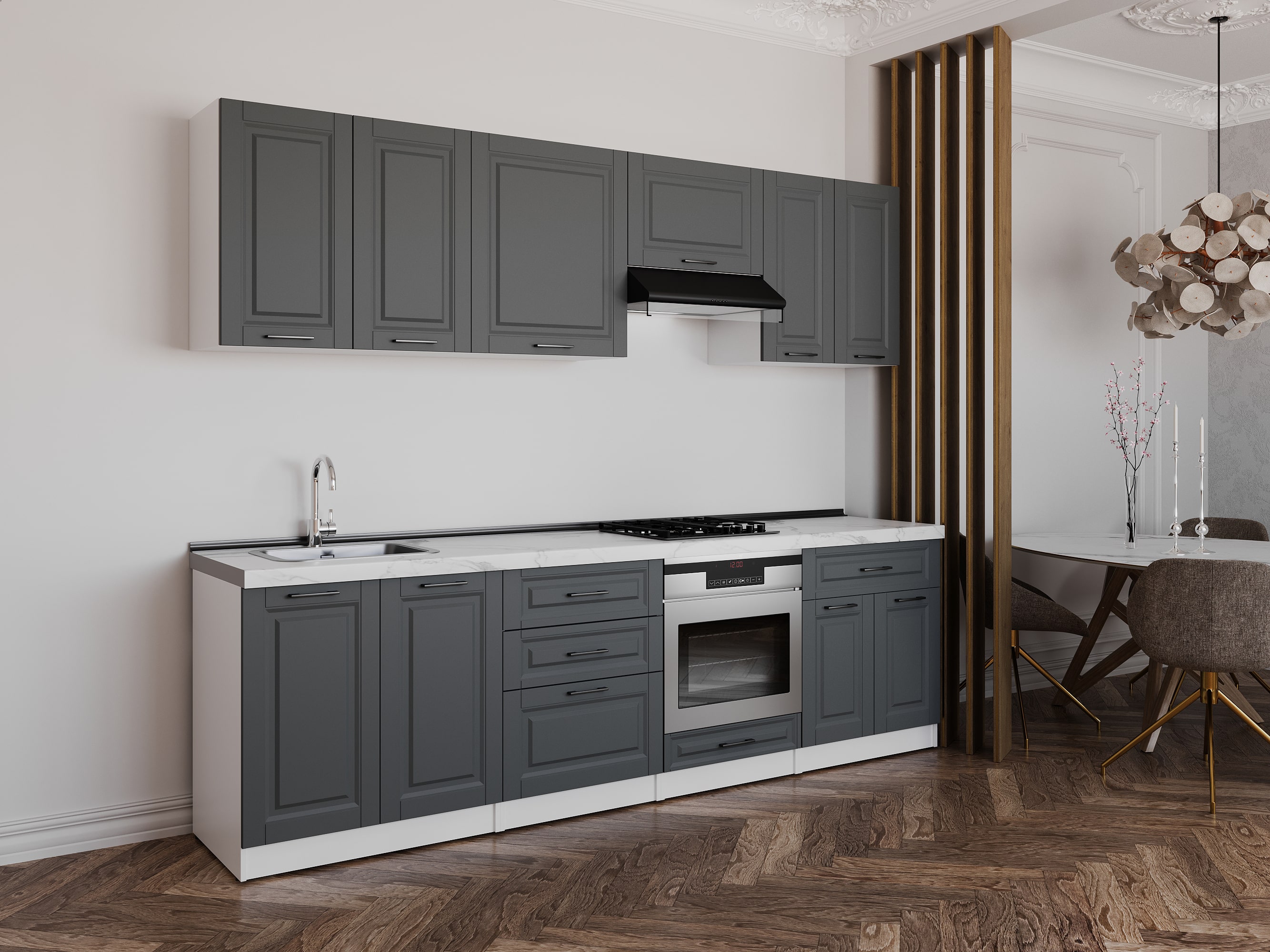 Кухонный гарнитур: Venera "B" Classic, Мрамор, 270 см