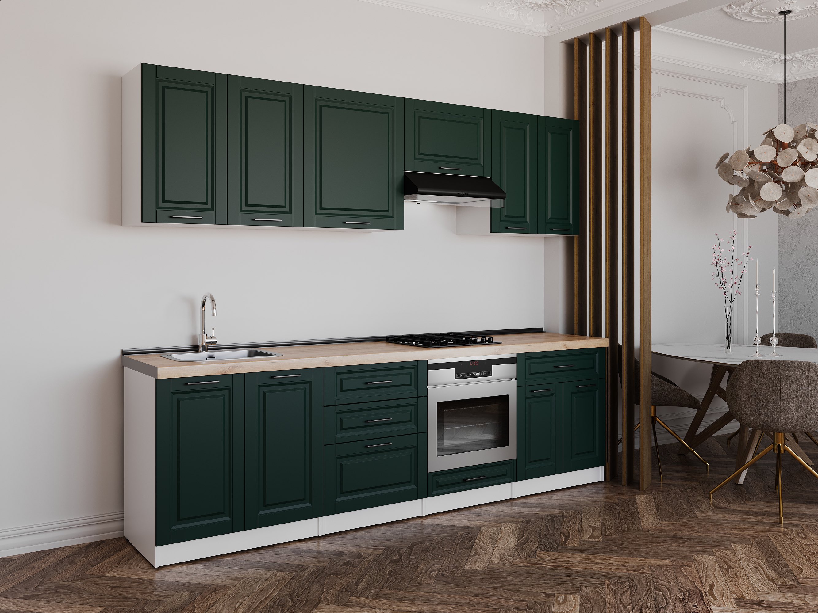 Кухонный гарнитур: Venera "B" Classic, Золотой Дуб, 270 см