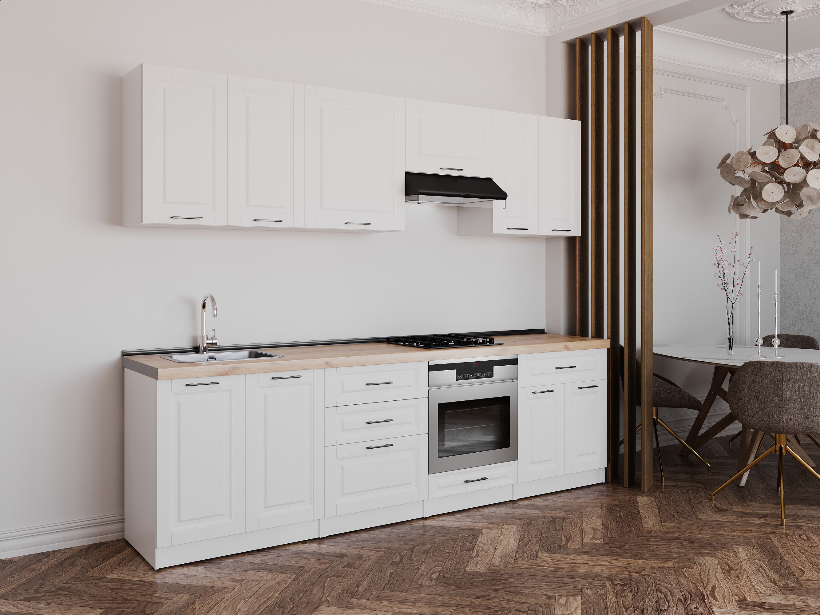 Кухонный гарнитур: Venera "B" Classic, Золотой Дуб, 270 см