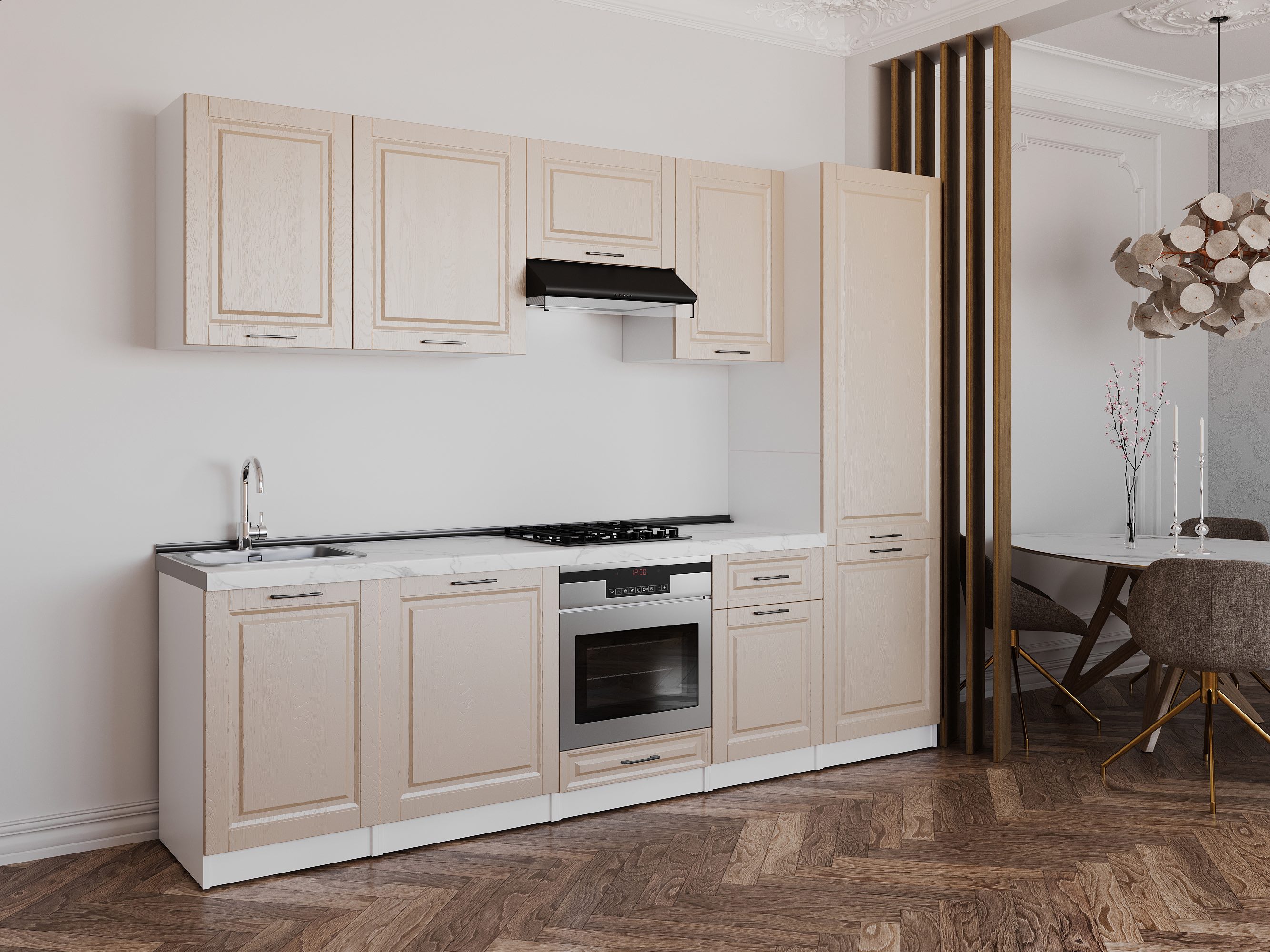 Kitchen: Stefani "A" Classic, Marble, 280 cm