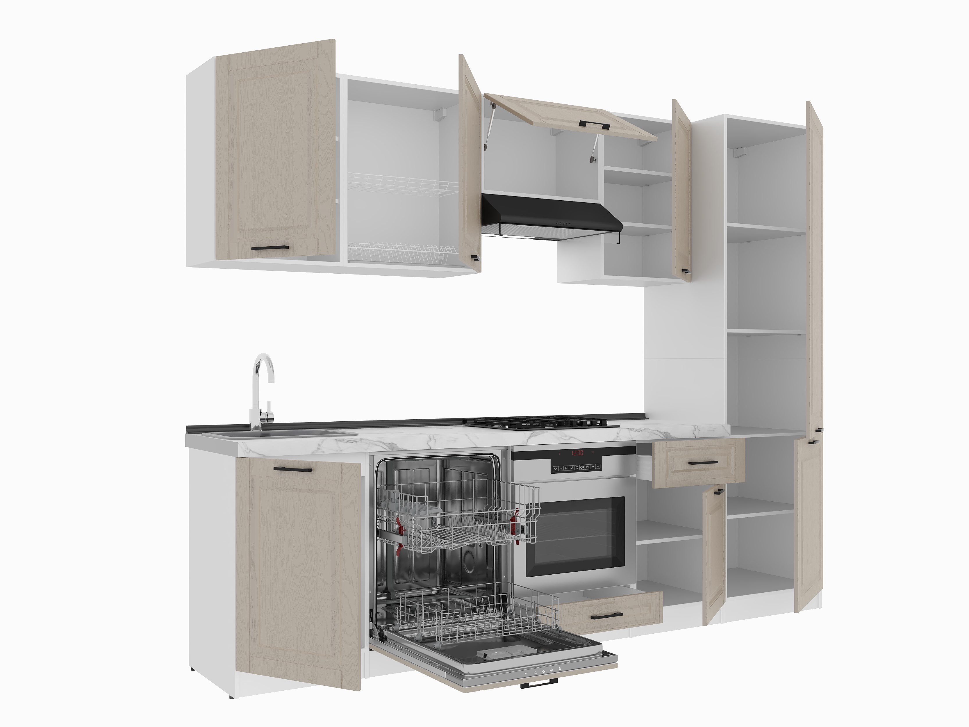 Kitchen: Stefani "A" Classic, Marble, 280 cm