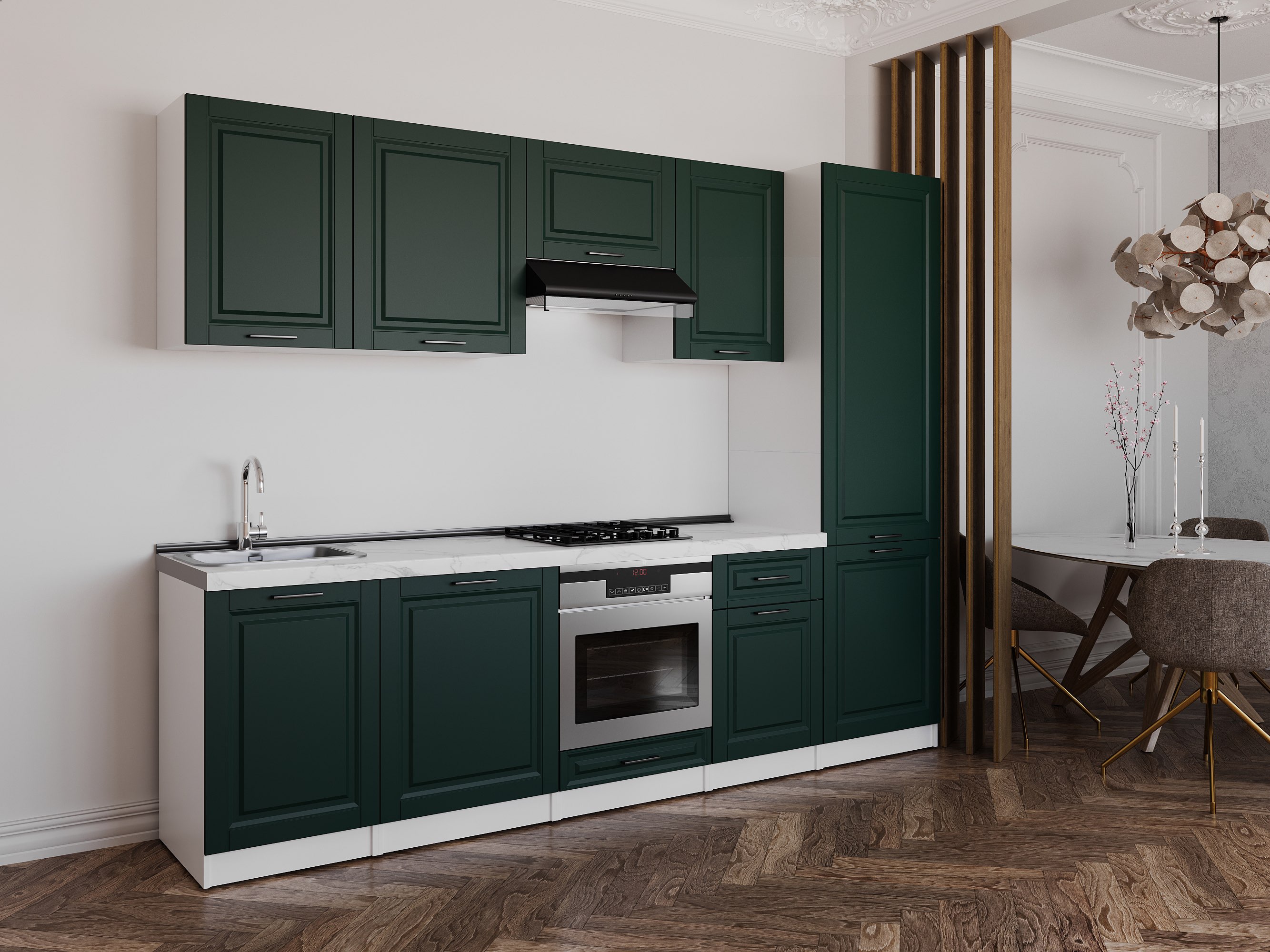 Kitchen: Stefani "A" Classic, Marble, 280 cm