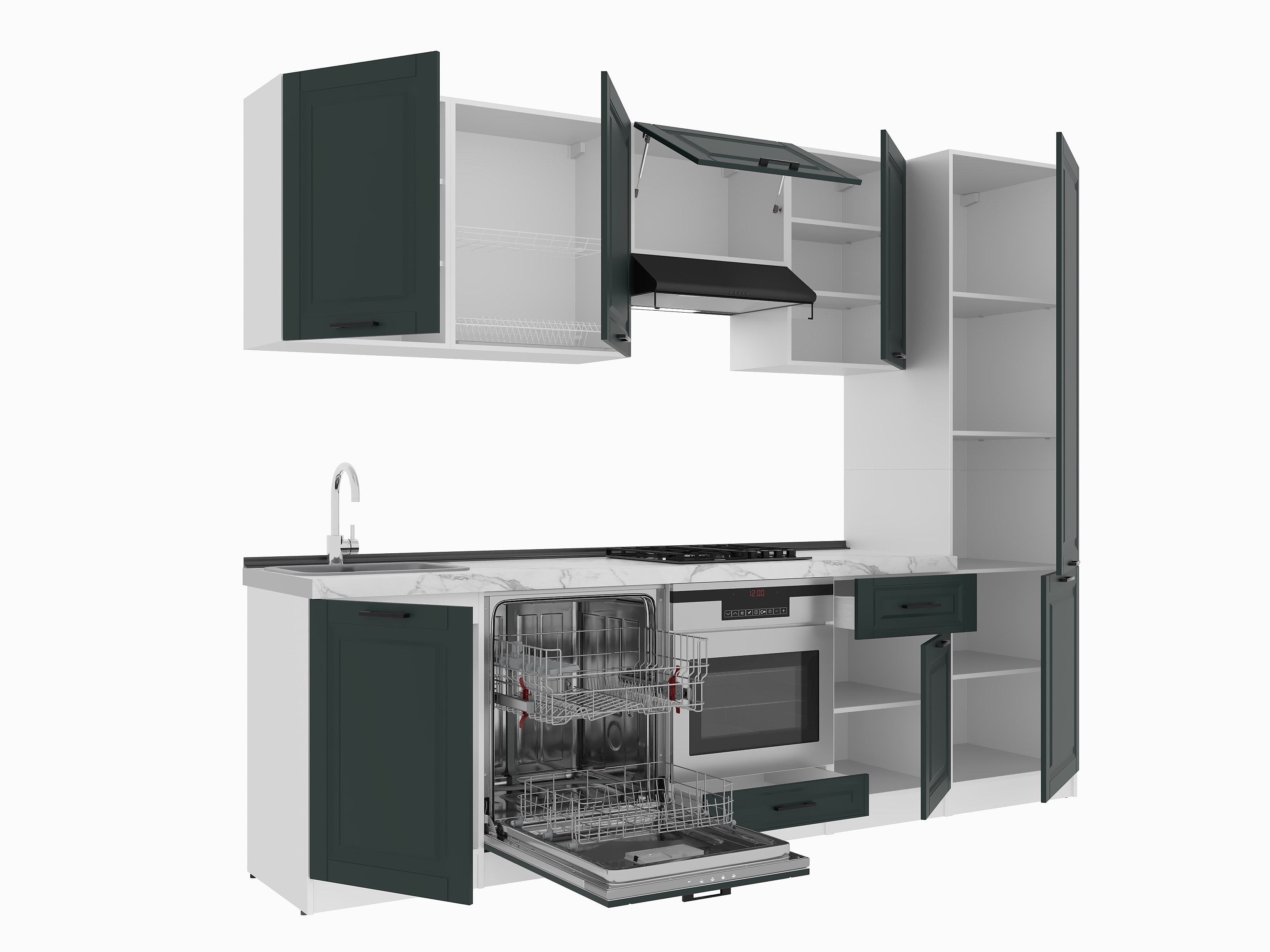 Kitchen: Stefani "A" Classic, Marble, 280 cm