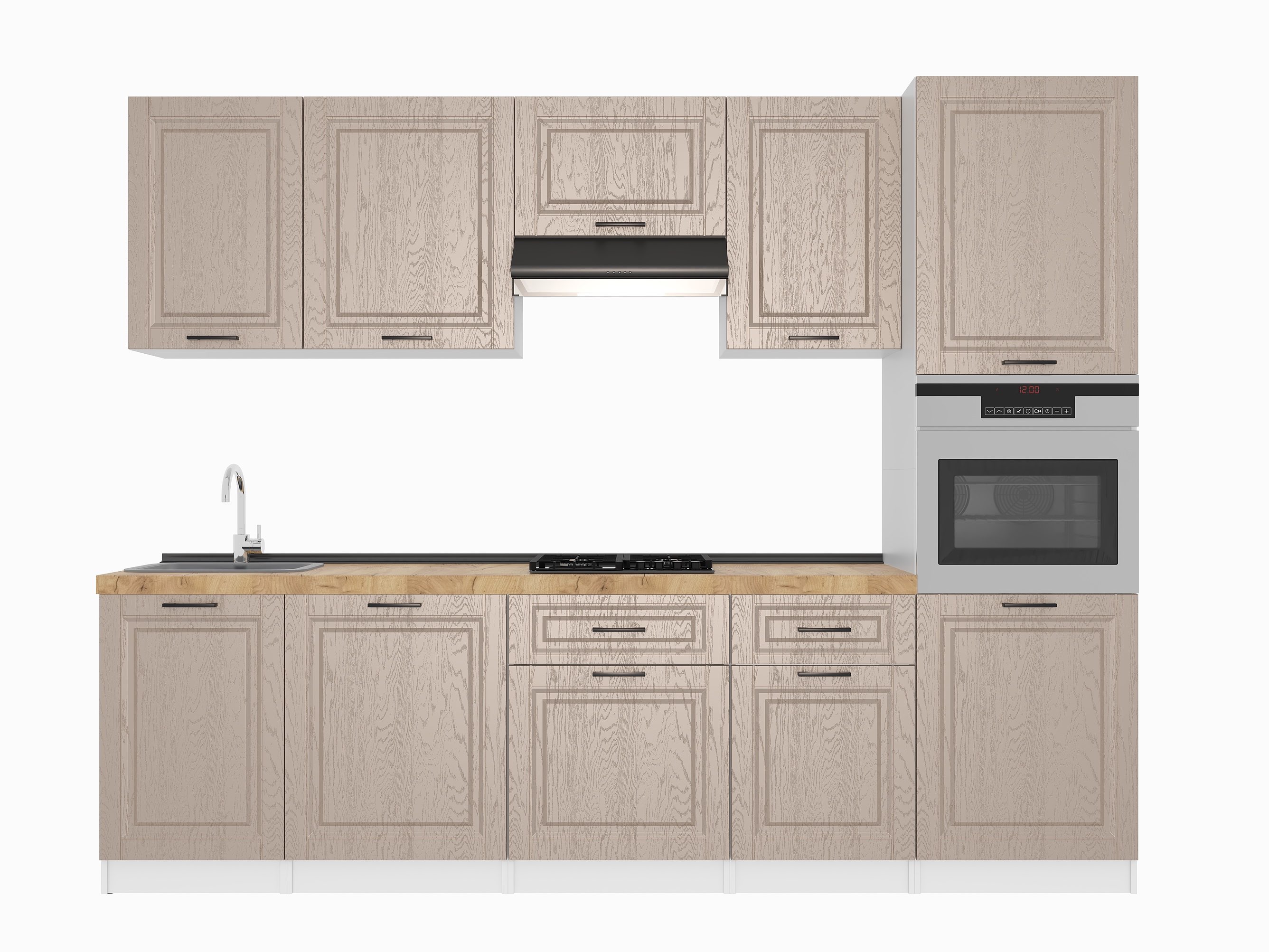 Кухонный гарнитур: Stefani "B" Classic, Золотой Дуб, 280 cm