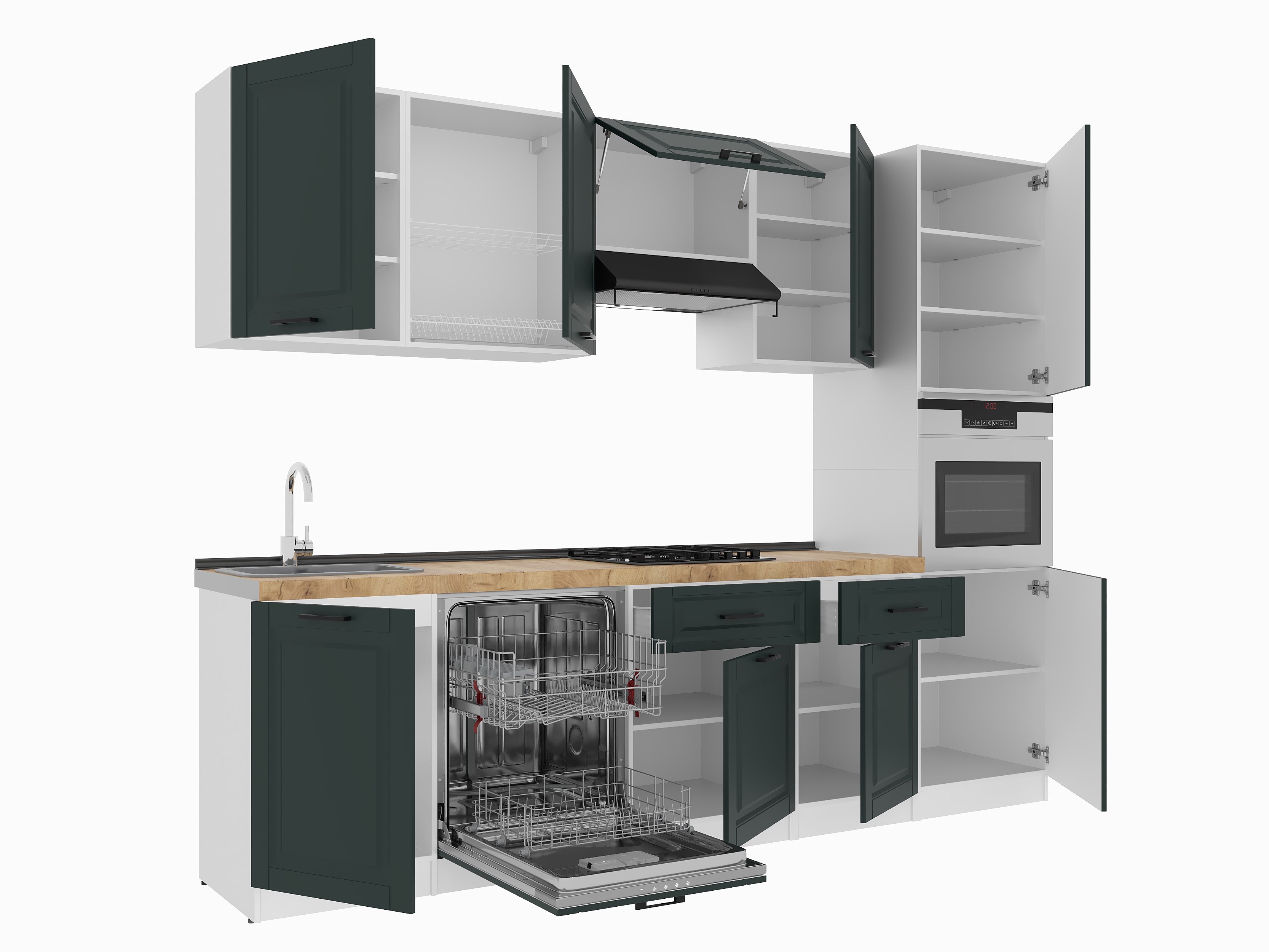 Кухонный гарнитур: Stefani "B" Classic, Золотой Дуб, 280 cm