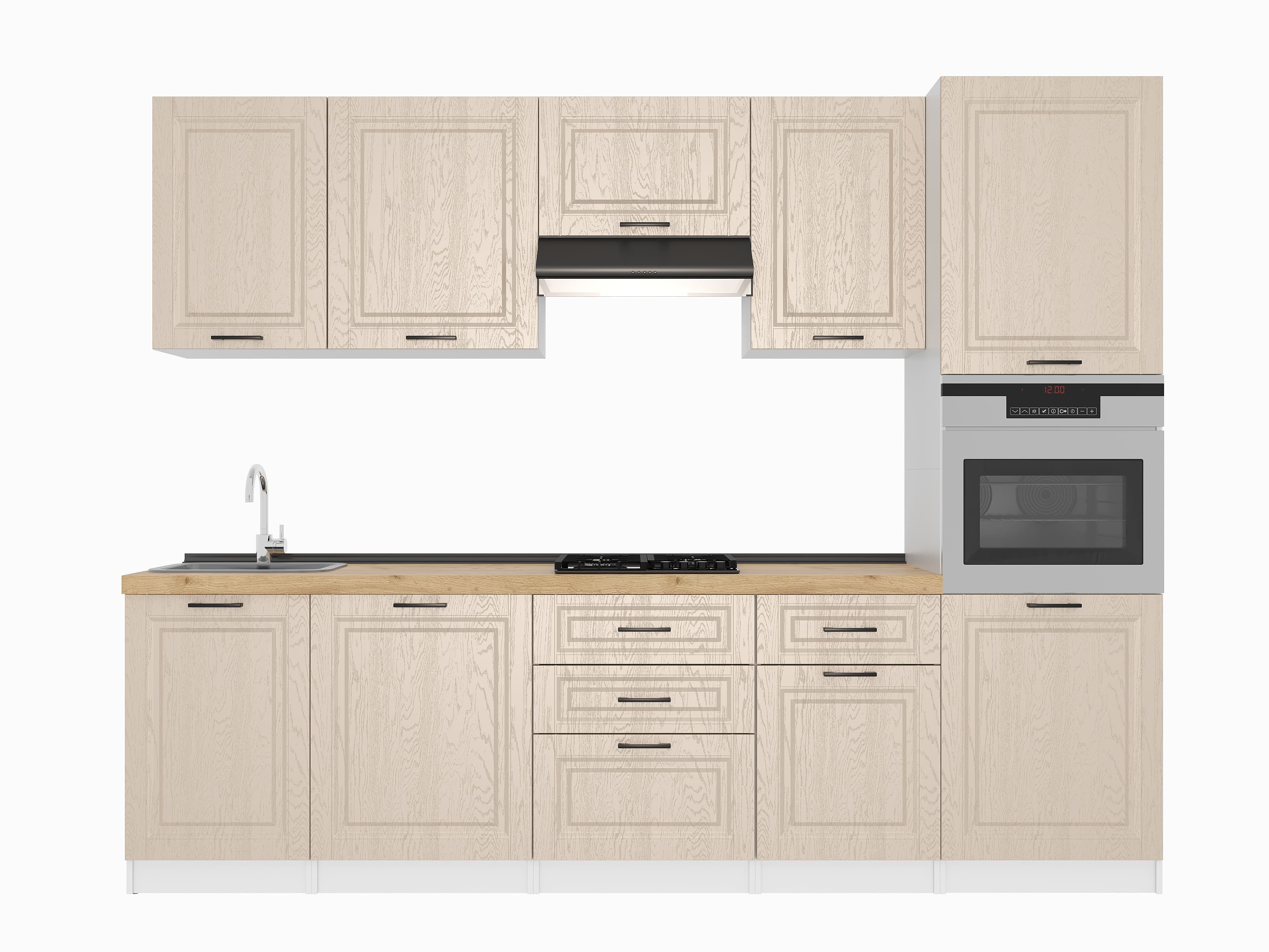 Кухонный гарнитур: Stefani "C" Classic, Золотой Дуб, 280 cm