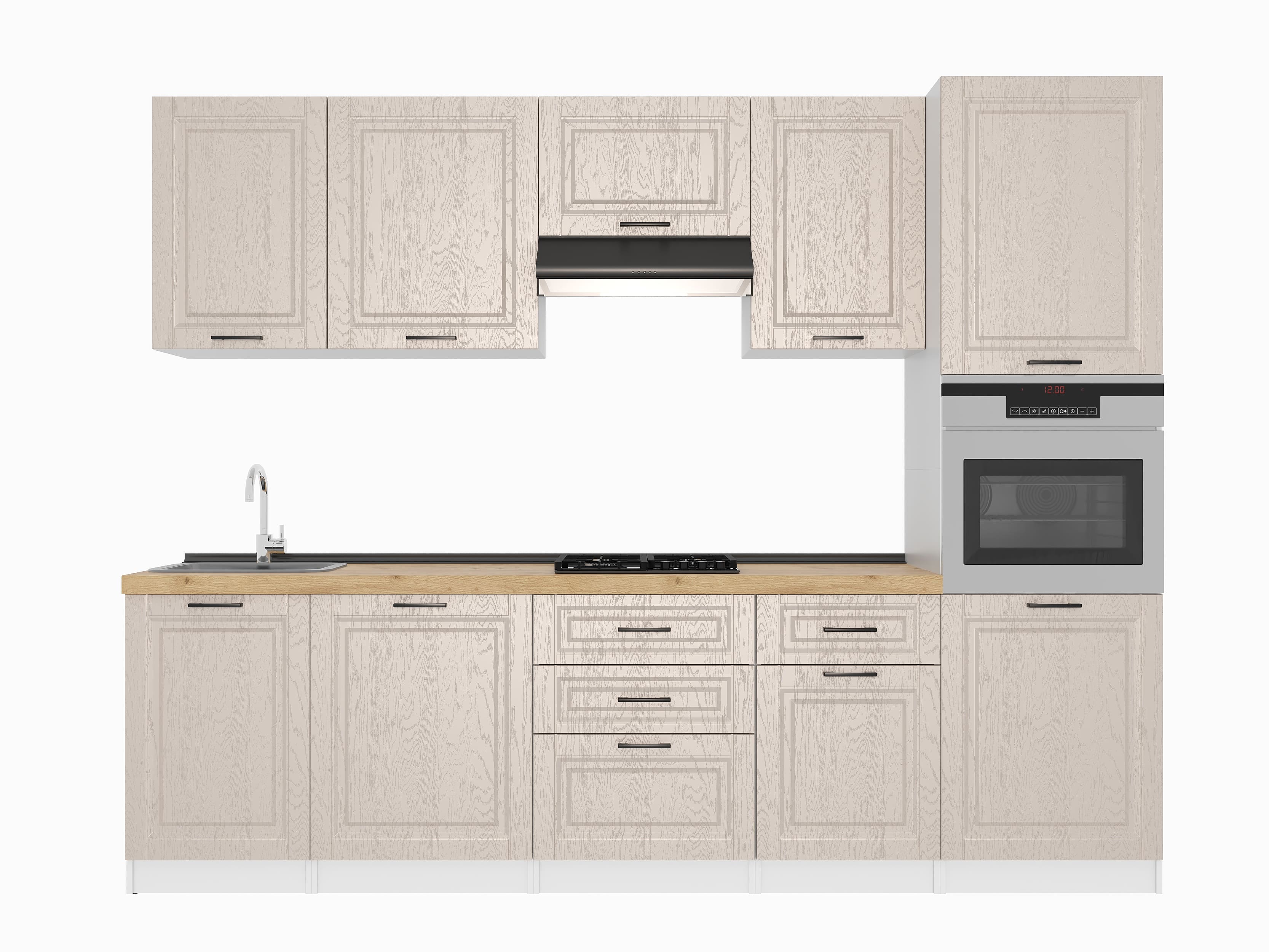 Кухонный гарнитур: Stefani "C" Classic, Золотой Дуб, 280 cm