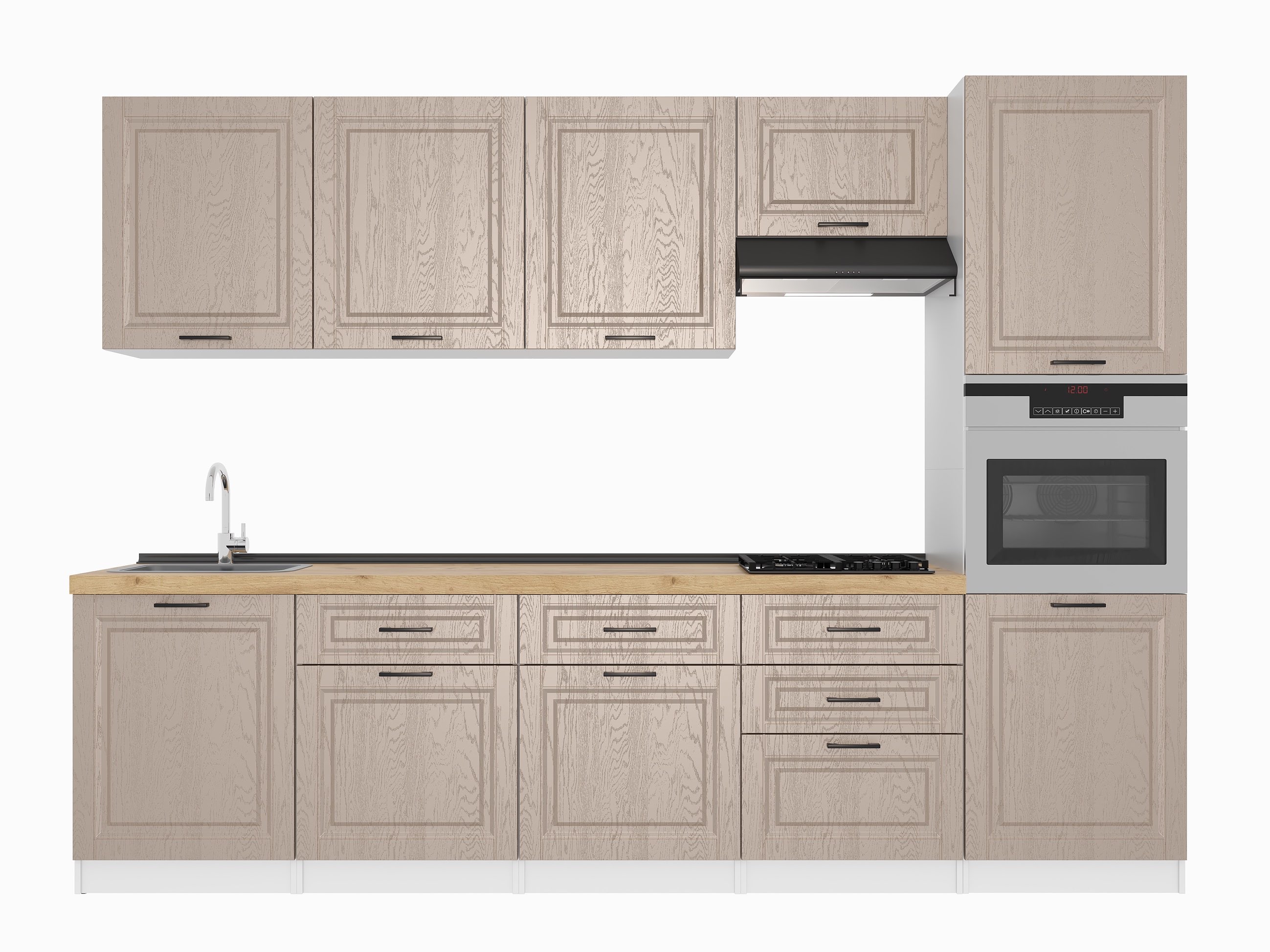 Kitchen: Valensia "A" Classic, Gold Oak, 300 cm
