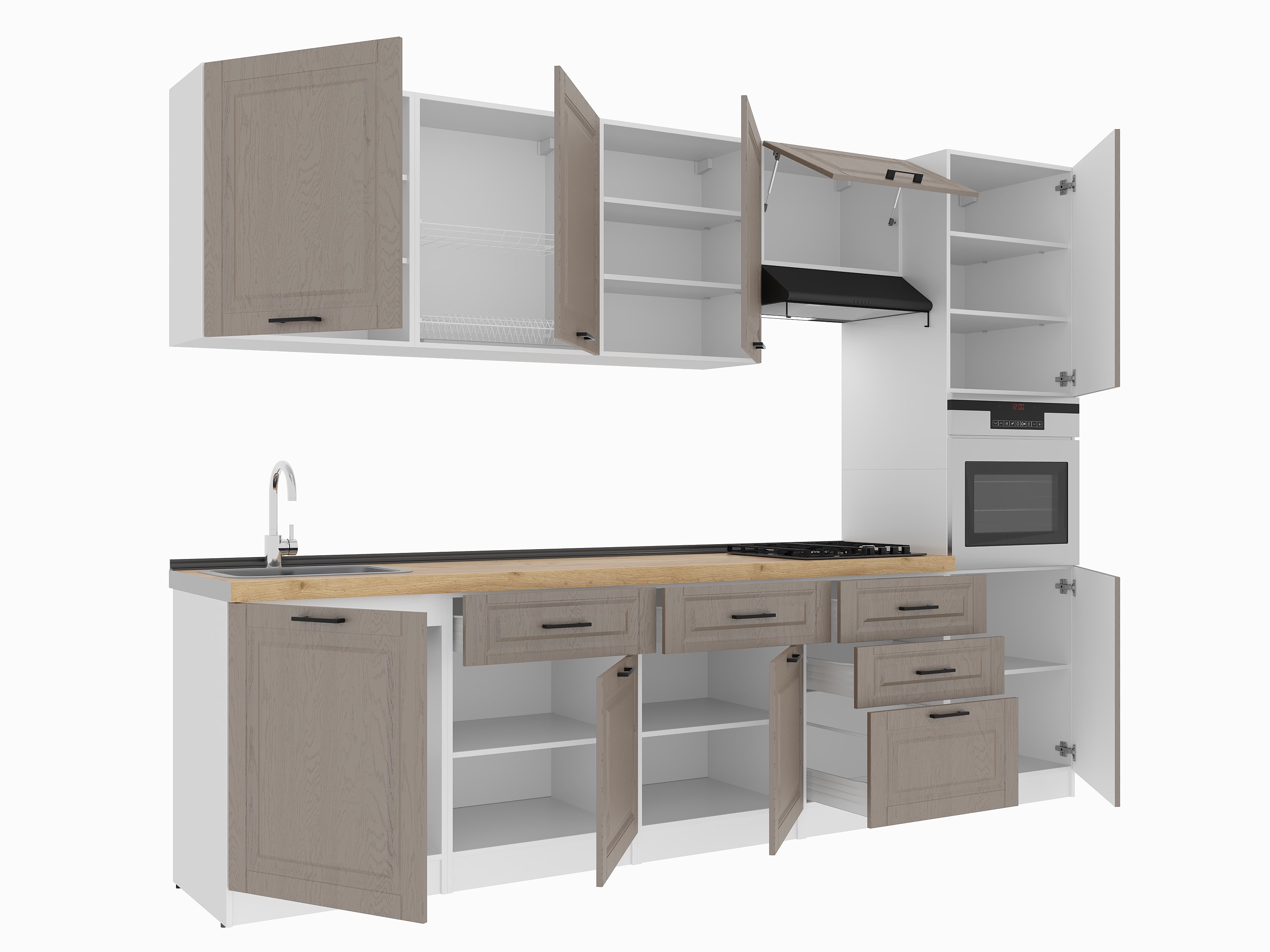 Kitchen: Valensia "A" Classic, Gold Oak, 300 cm