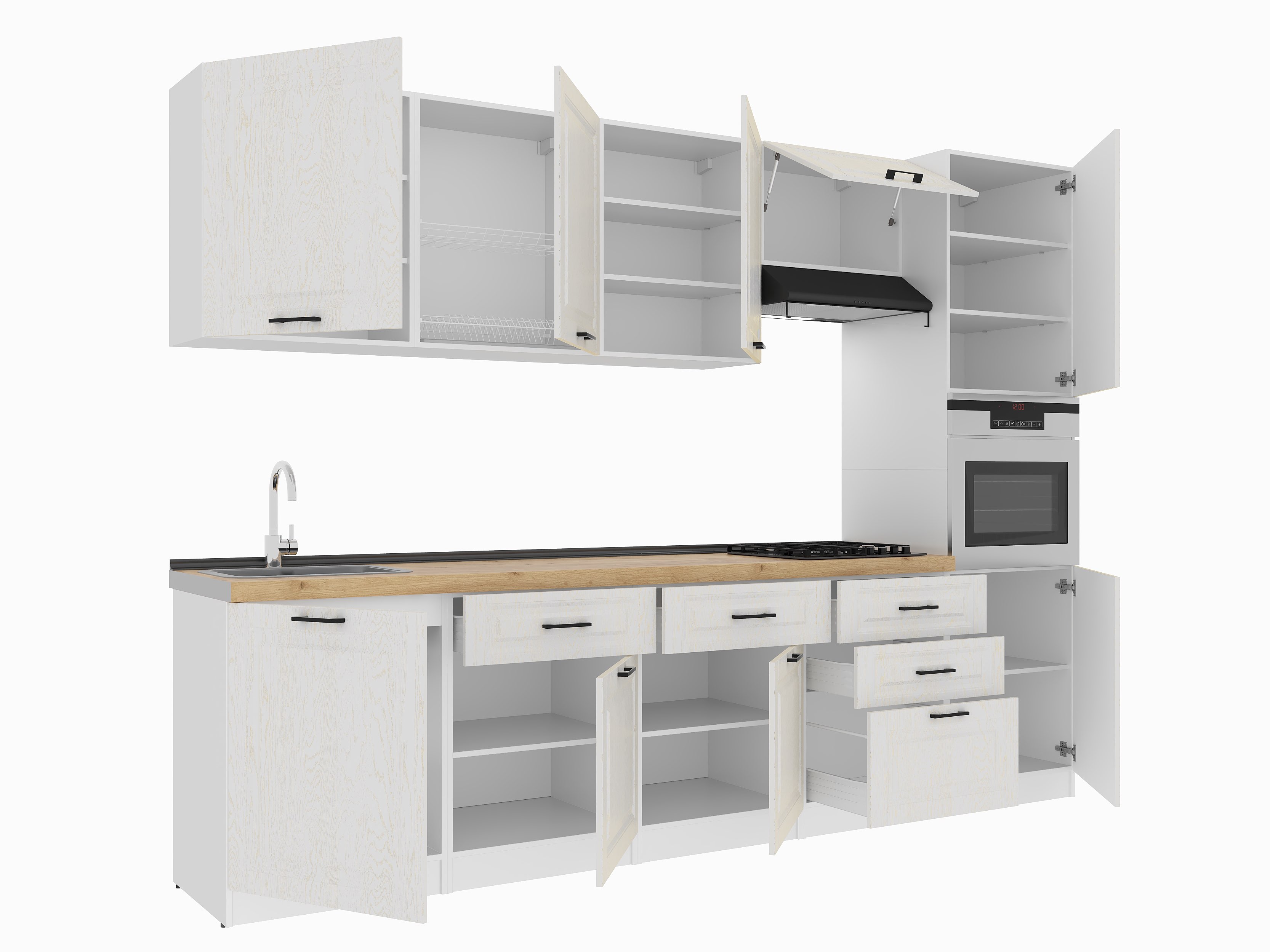 Kitchen: Valensia "A" Classic, Gold Oak, 300 cm