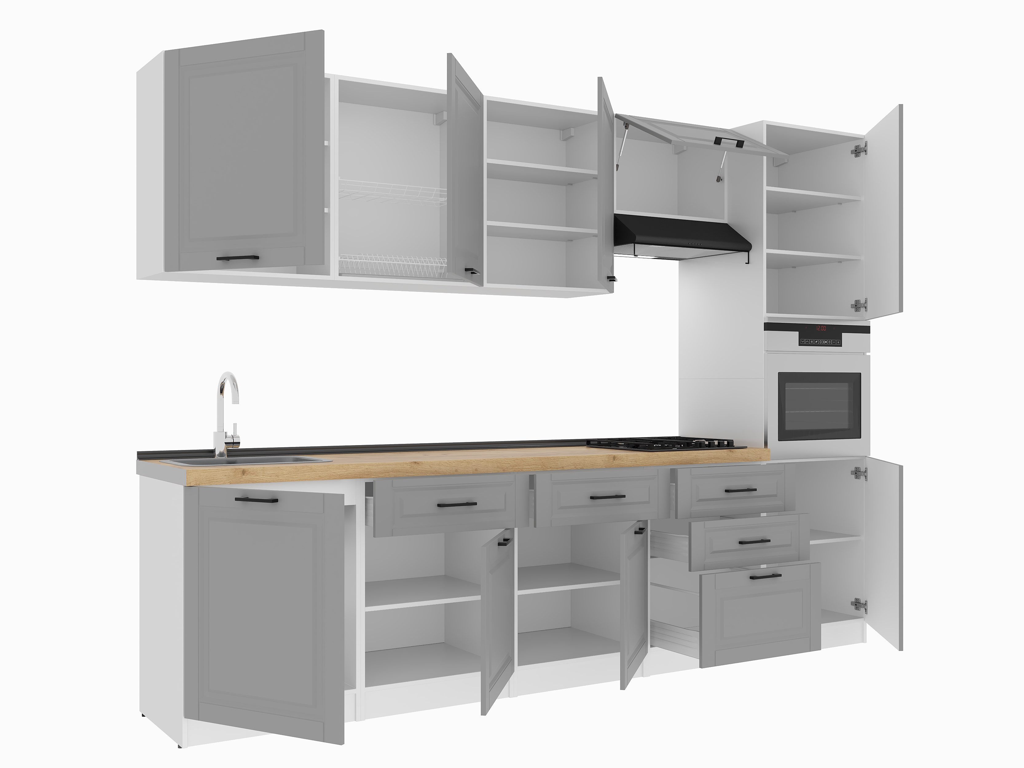 Kitchen: Valensia "A" Classic, Gold Oak, 300 cm