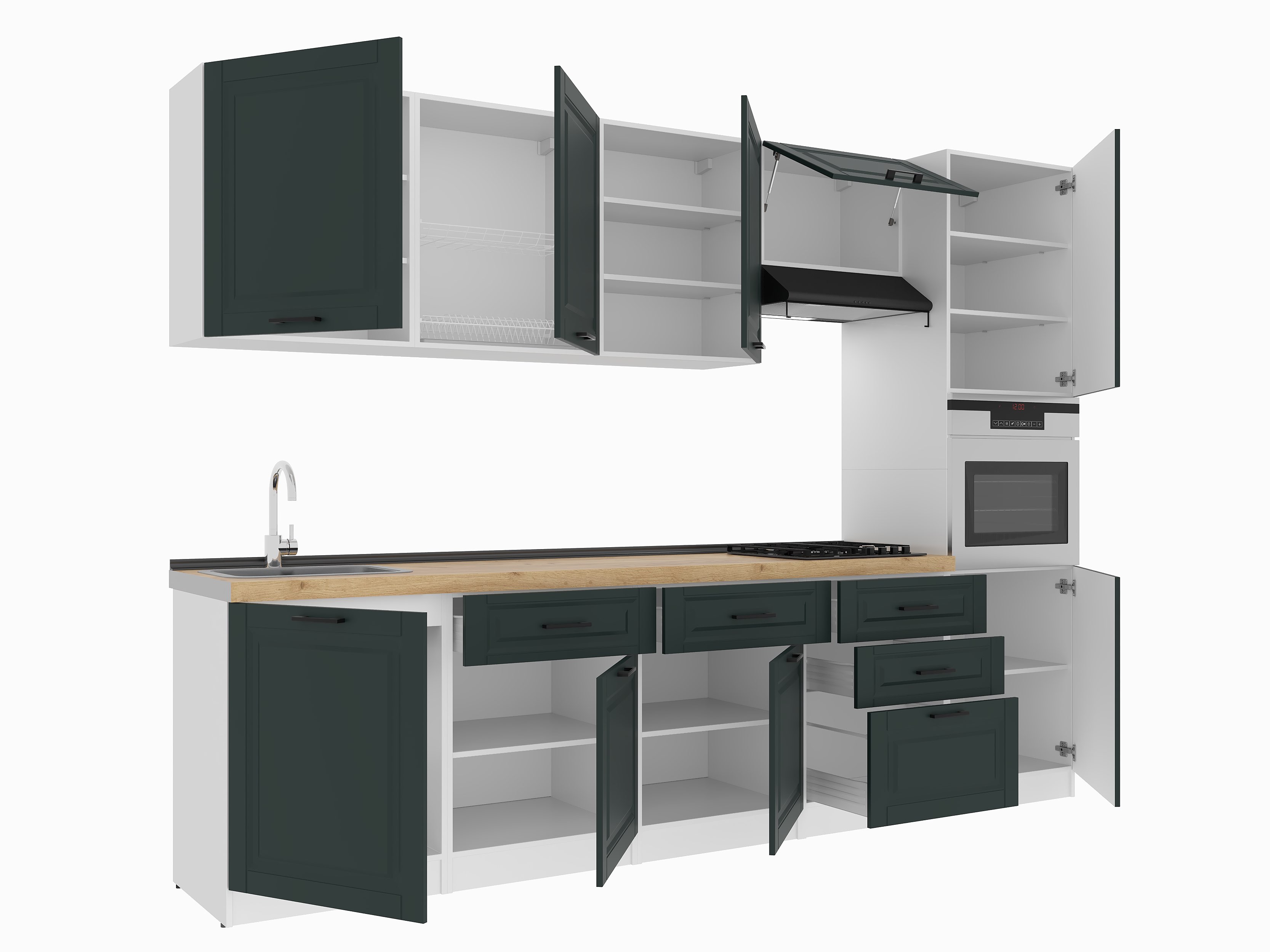Kitchen: Valensia "A" Classic, Gold Oak, 300 cm